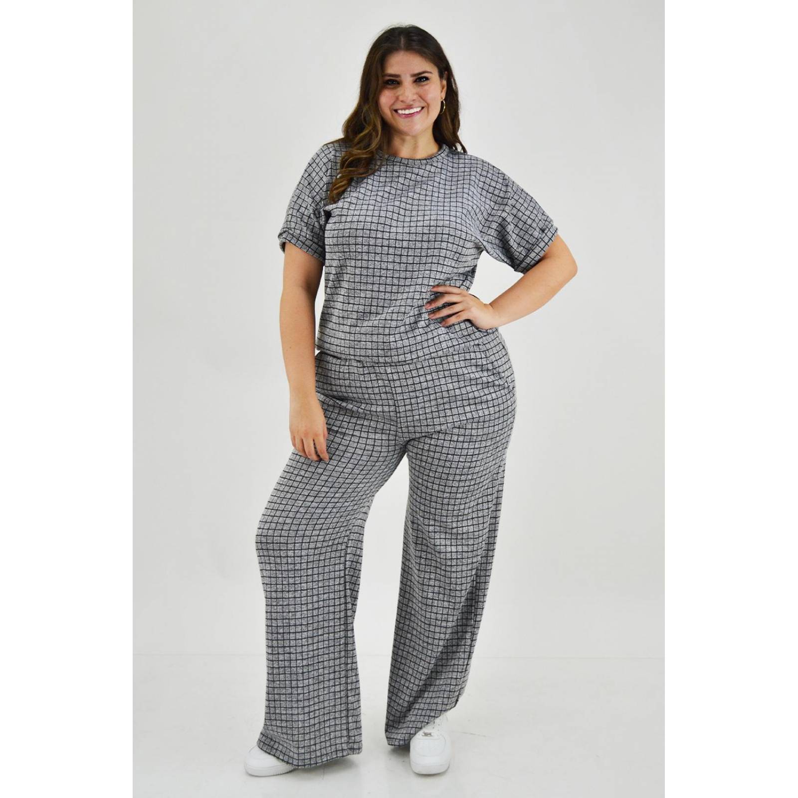 Conjunto cuadros Roman Fashion /Tallas Extras, 18052 (Gris claro) 