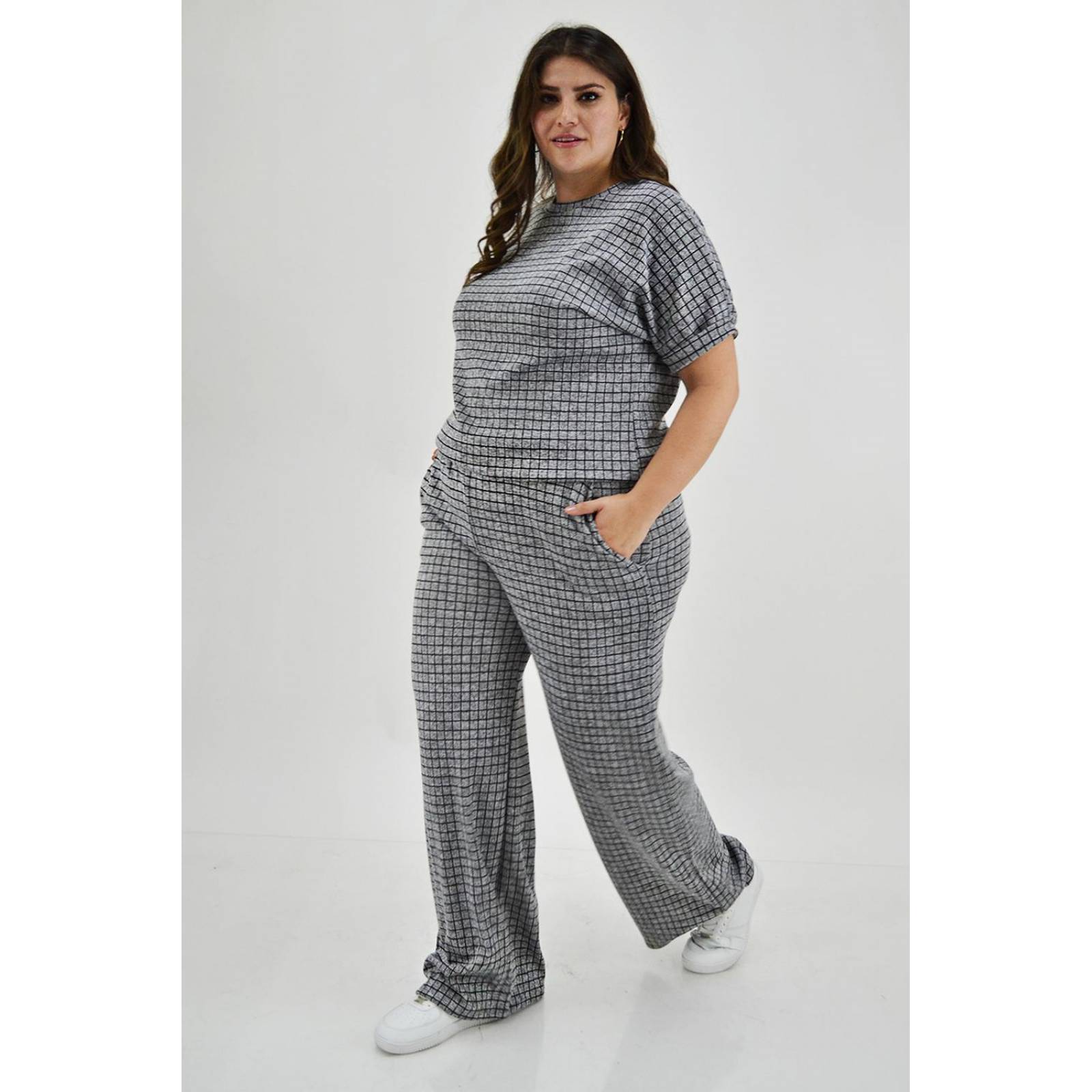 Conjunto cuadros Roman Fashion /Tallas Extras, 18052 (Gris claro) 