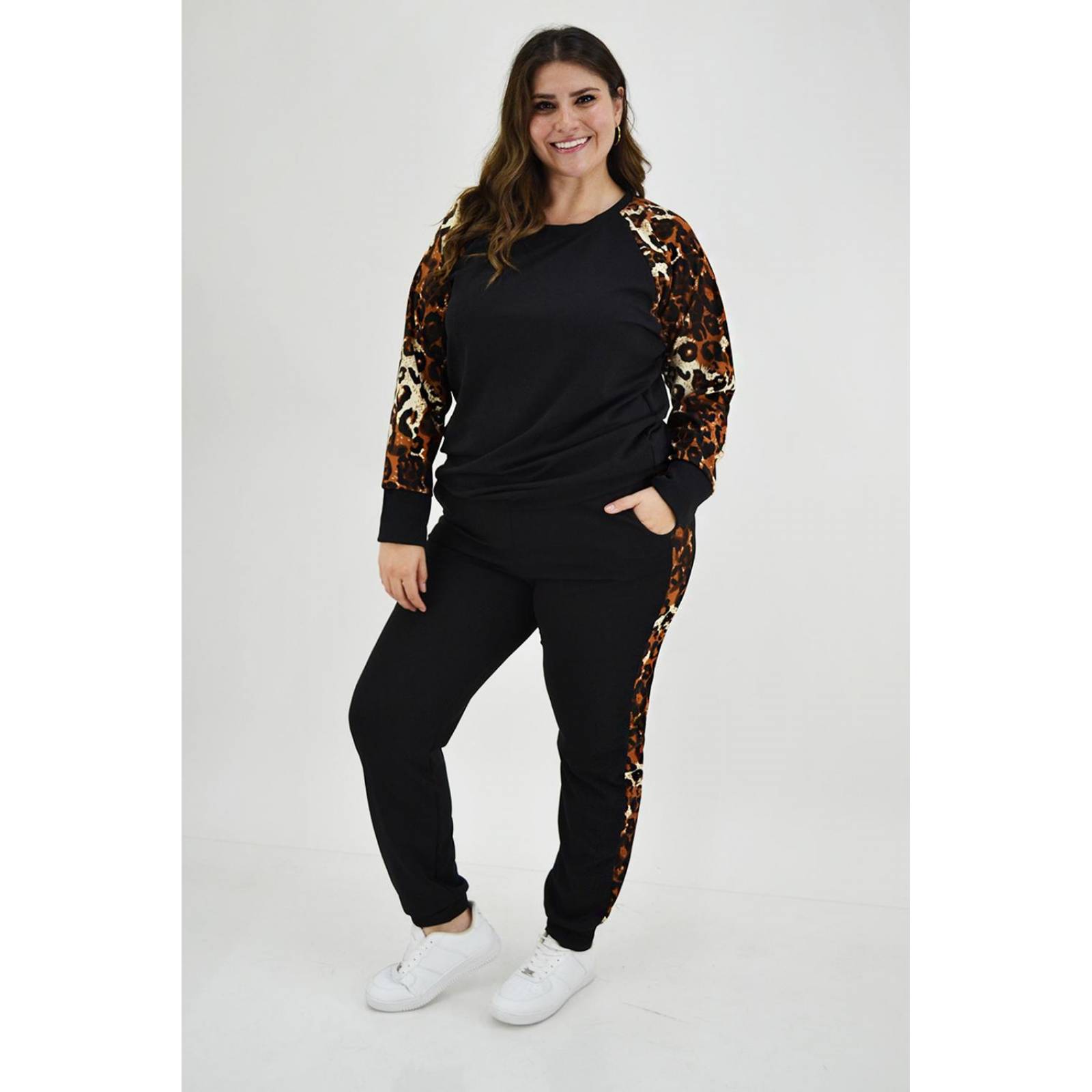 Conjunto de pants juvenil Roman Fashion /Tallas Extras, 8049 (Animal print)