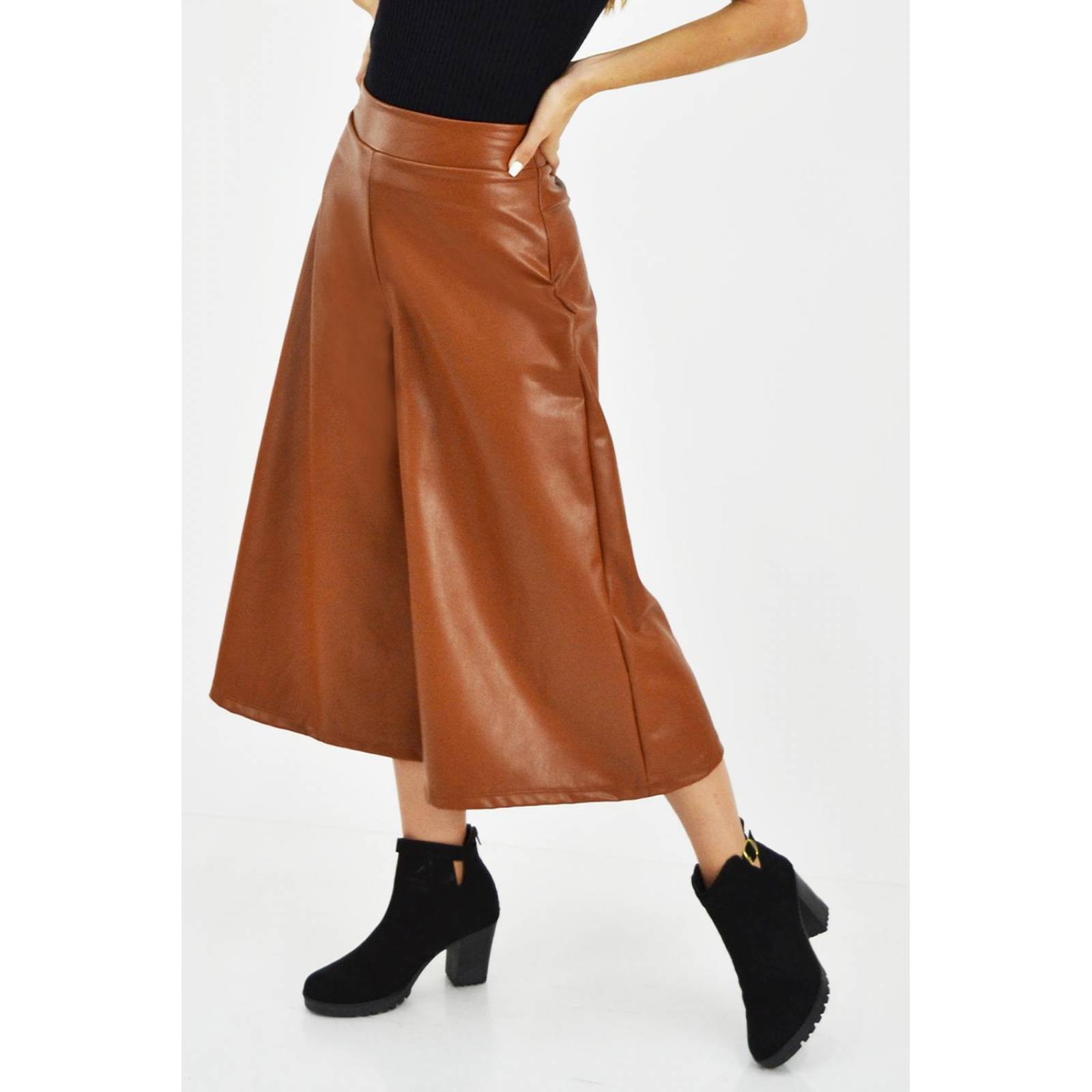 Pantalón culotte vinipiel Roman Fashion /Juvenil, 2551 (Cafe) 