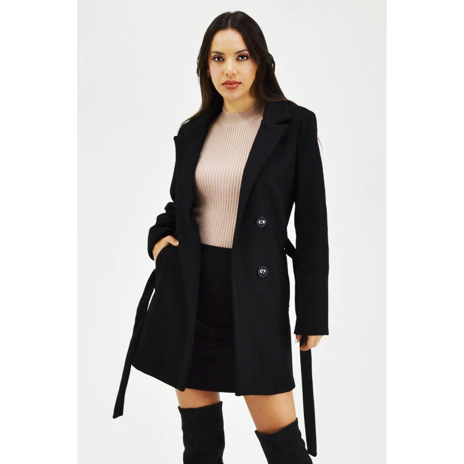 Abrigo tipo wrap Roman Fasion /Juvenil, 2947 (Negro) 