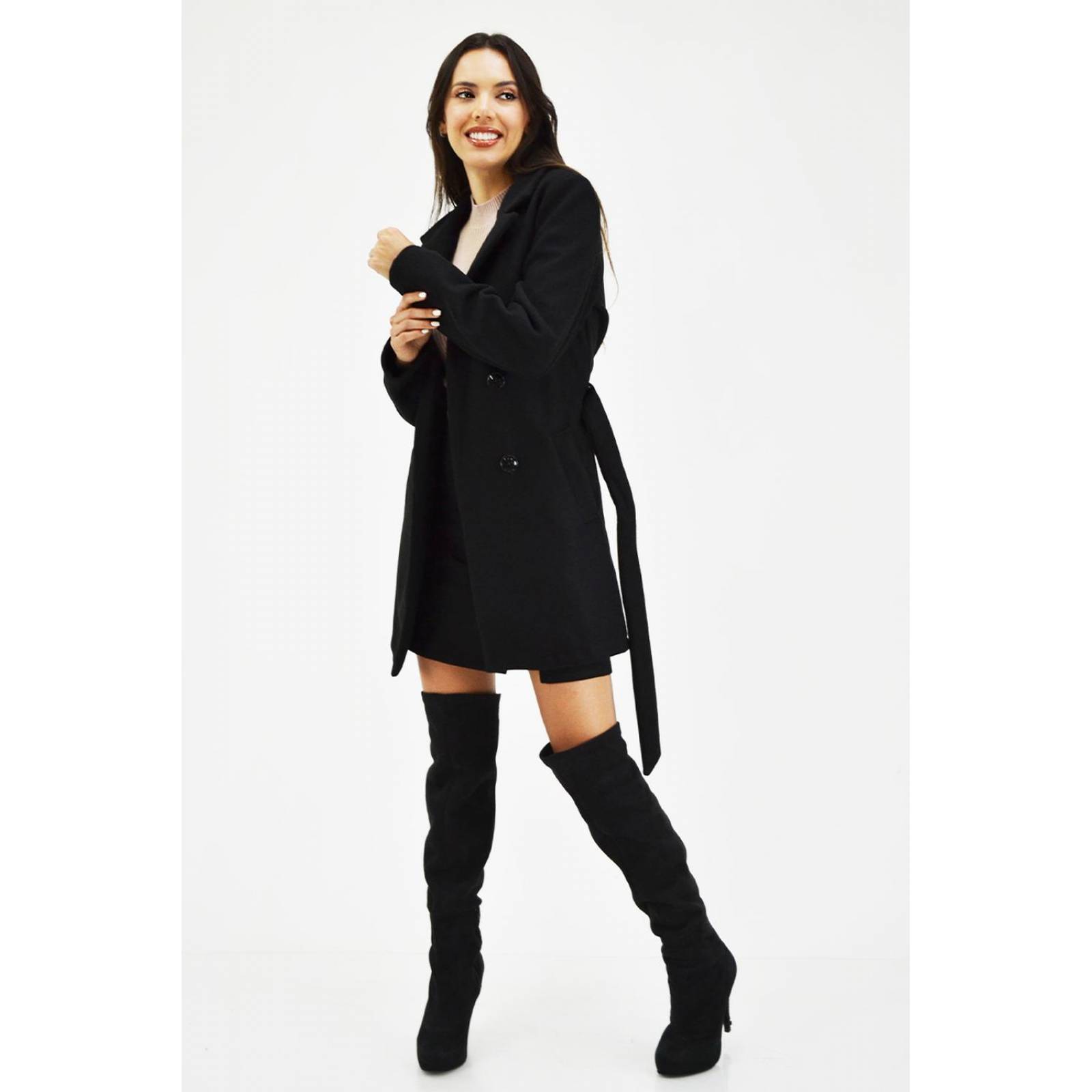 Abrigo tipo wrap Roman Fasion /Juvenil, 2947 (Negro) 