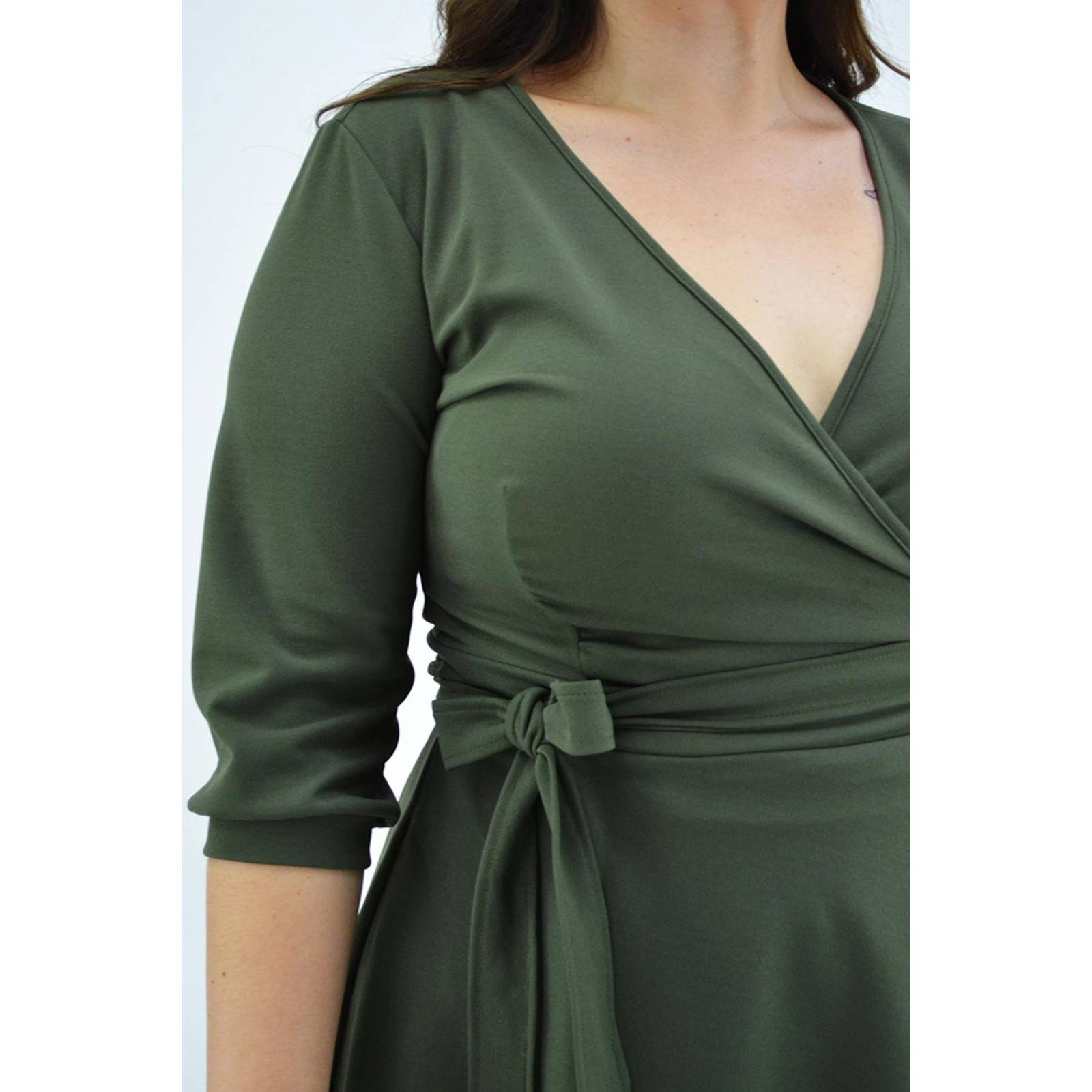 Blusa asimétrica Roman Fashion /Tallas Extras, 1763 (Verde militar) 
