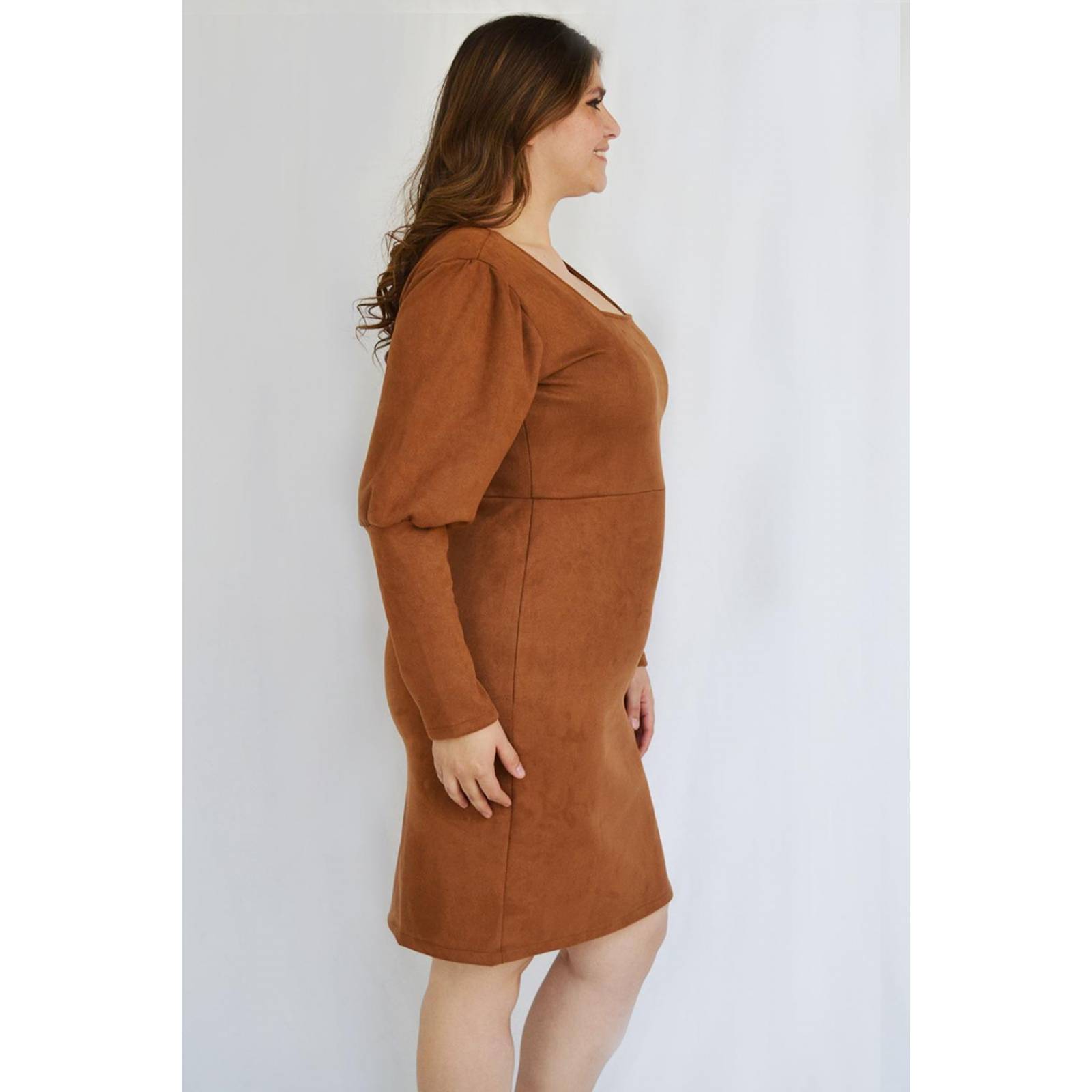 Vestido de gamuza Roman Fashion /Tallas Extras, 4304, (Cafe)