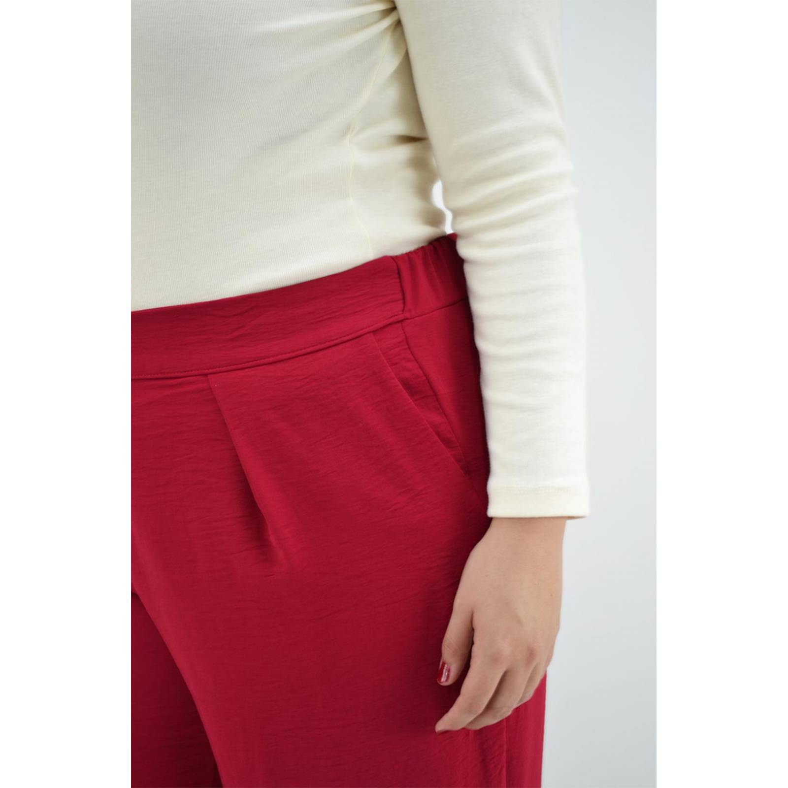 Pantalon pierna amplia Roman Fashion /Tallas Extras, 1295 (Rojo)
