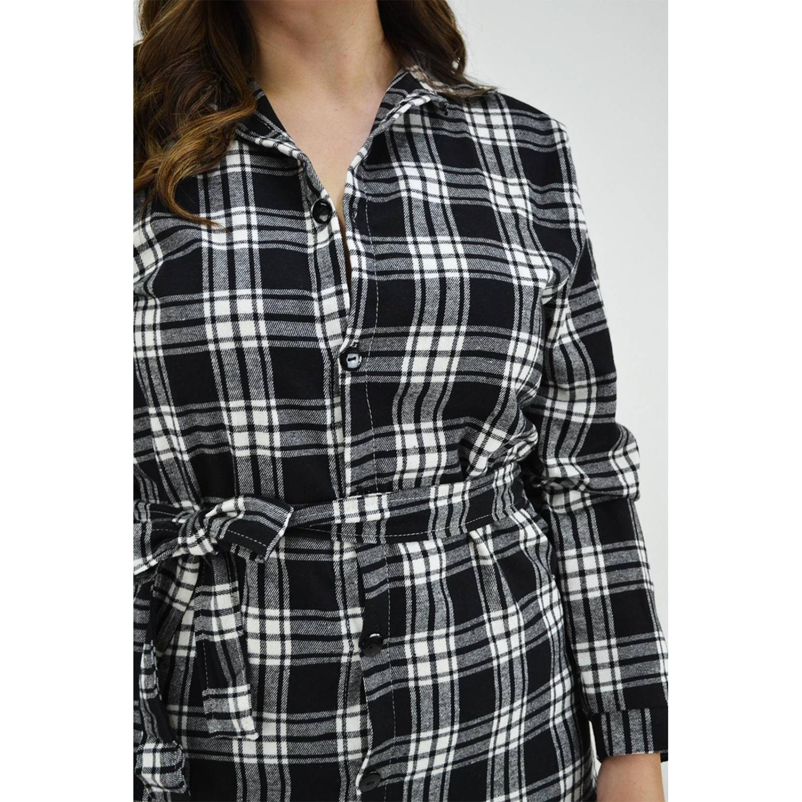 Vestido cuadros Roman Fashion /Tallas Extras, 4320 (Blanco) 