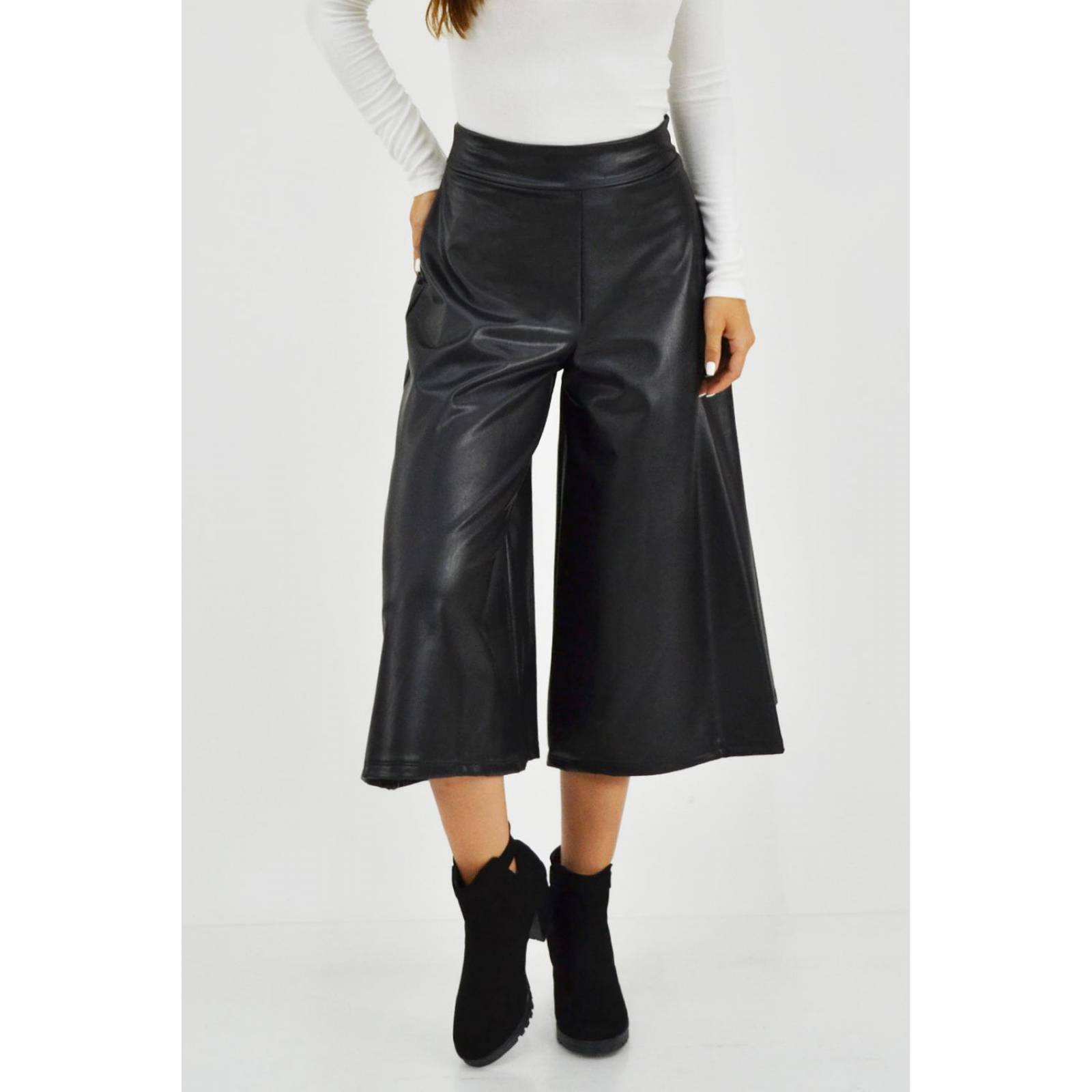 Pantalón culotte vinipiel Roman Fashion /Juvenil, 2551 (Negro) 