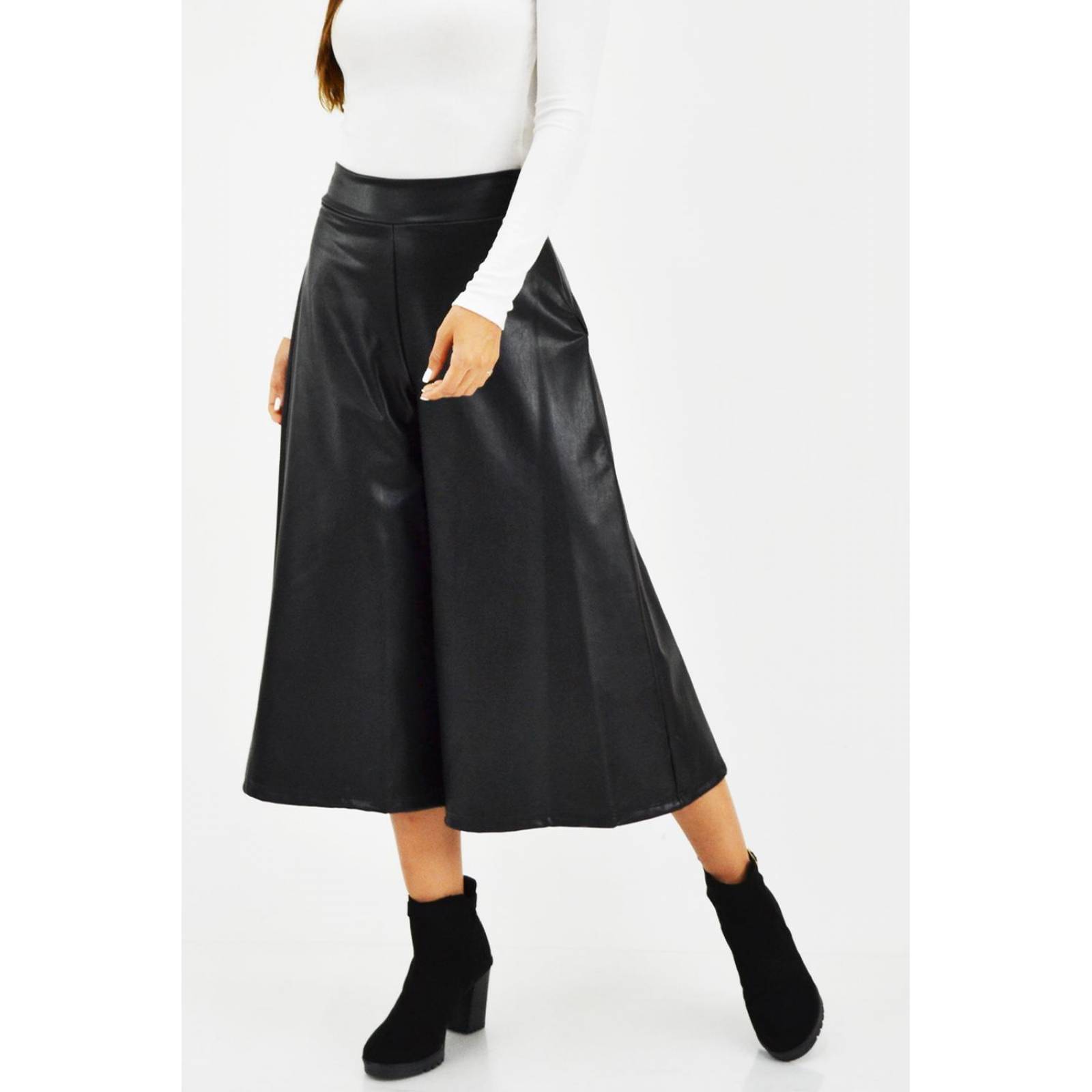 Pantalón culotte vinipiel Roman Fashion /Juvenil, 2551 (Negro) 