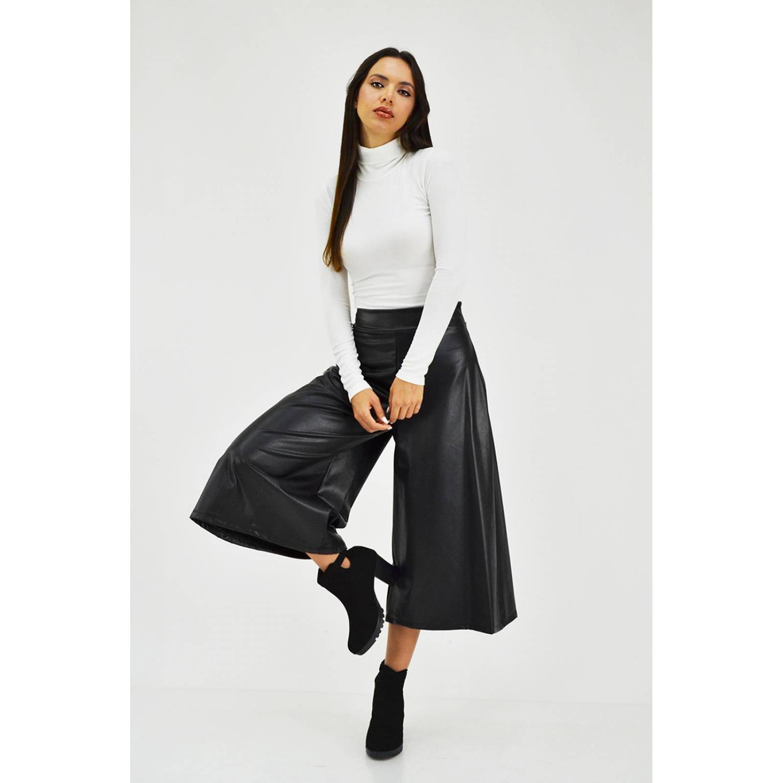 Pantalón culotte vinipiel Roman Fashion /Juvenil, 2551 (Negro) 