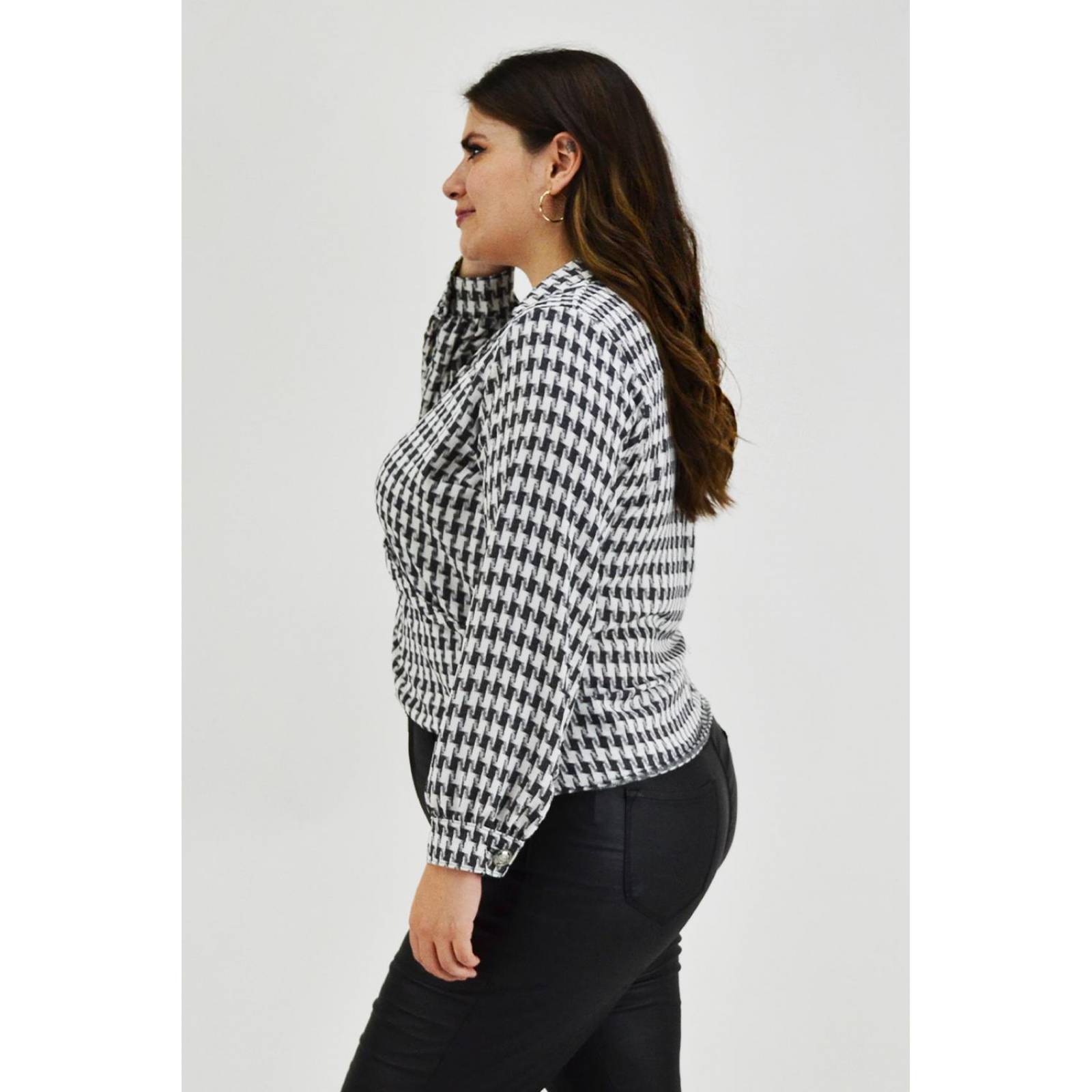 Blusa cruzada Roman Fashion /Tallas Extras, 1835 (Blanco) 