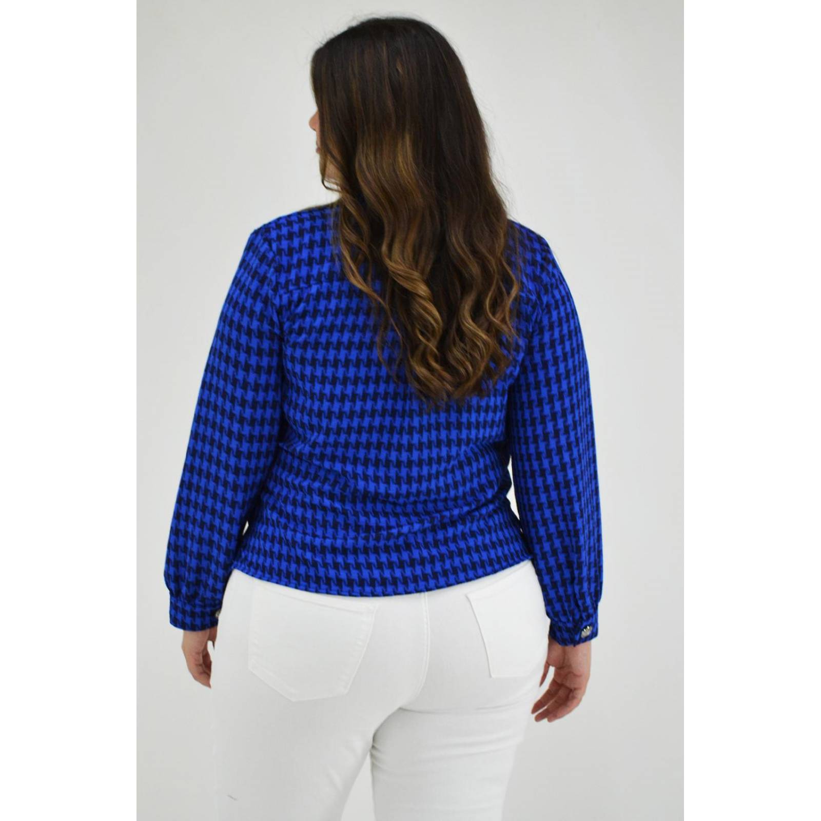 Blusa cruzada Roman Fashion /Tallas Extras, 1835 (Azul rey) 