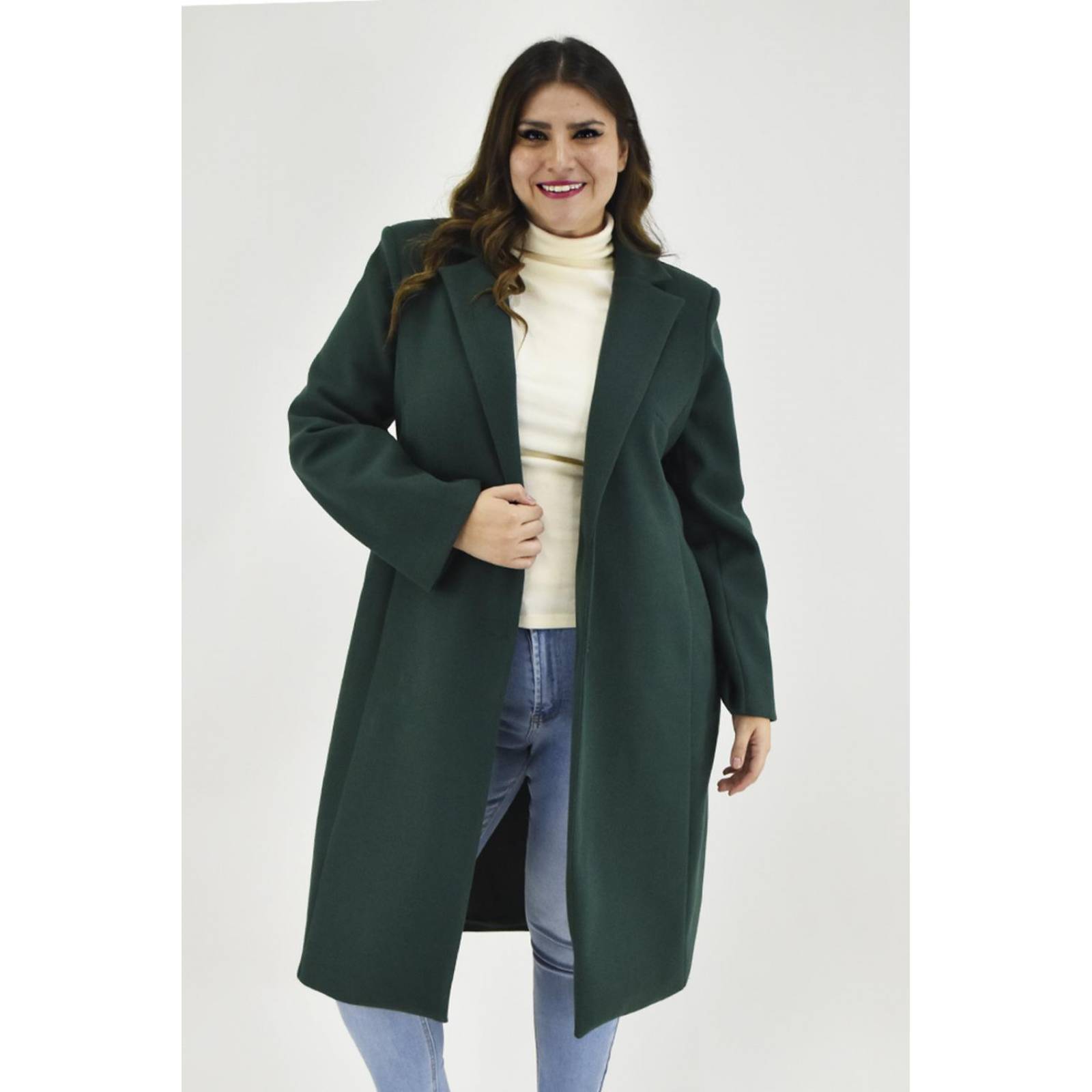 Abrigo largo Roman Fashion /Tallas Extras, 2055 (Verde botella) 