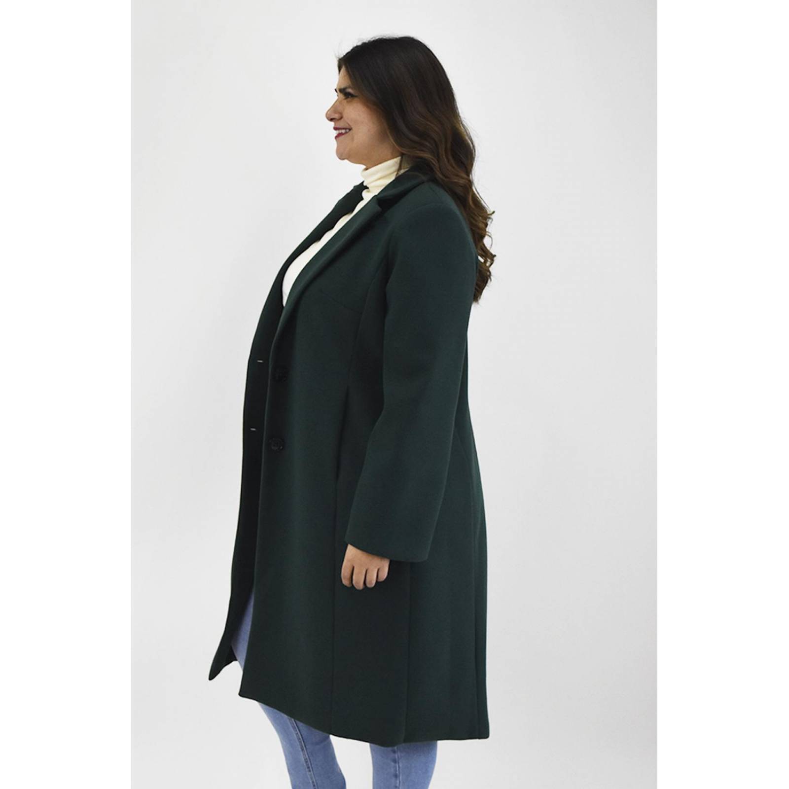 Abrigo largo Roman Fashion /Tallas Extras, 2055 (Verde botella) 