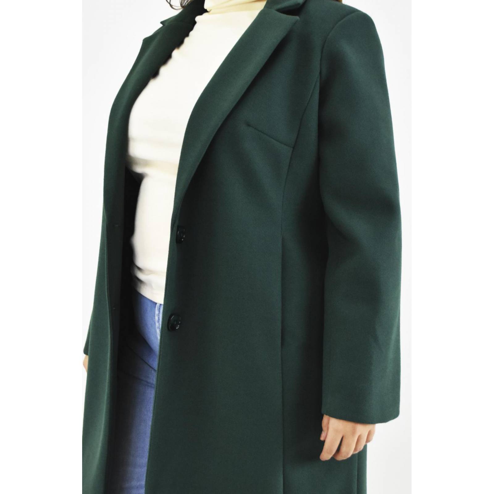 Abrigo largo Roman Fashion /Tallas Extras, 2055 (Verde botella) 