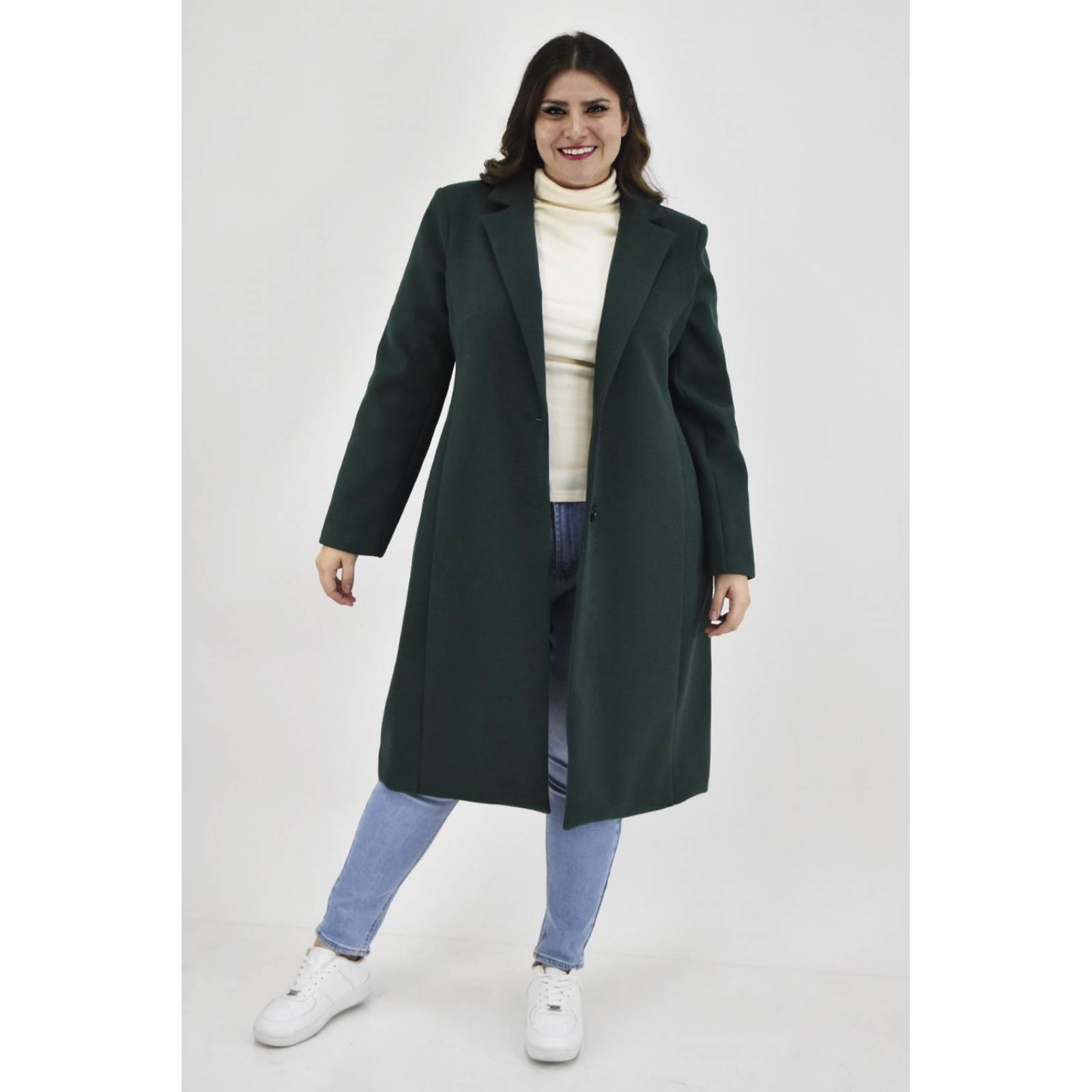 Abrigo largo Roman Fashion /Tallas Extras, 2055 (Verde botella) 
