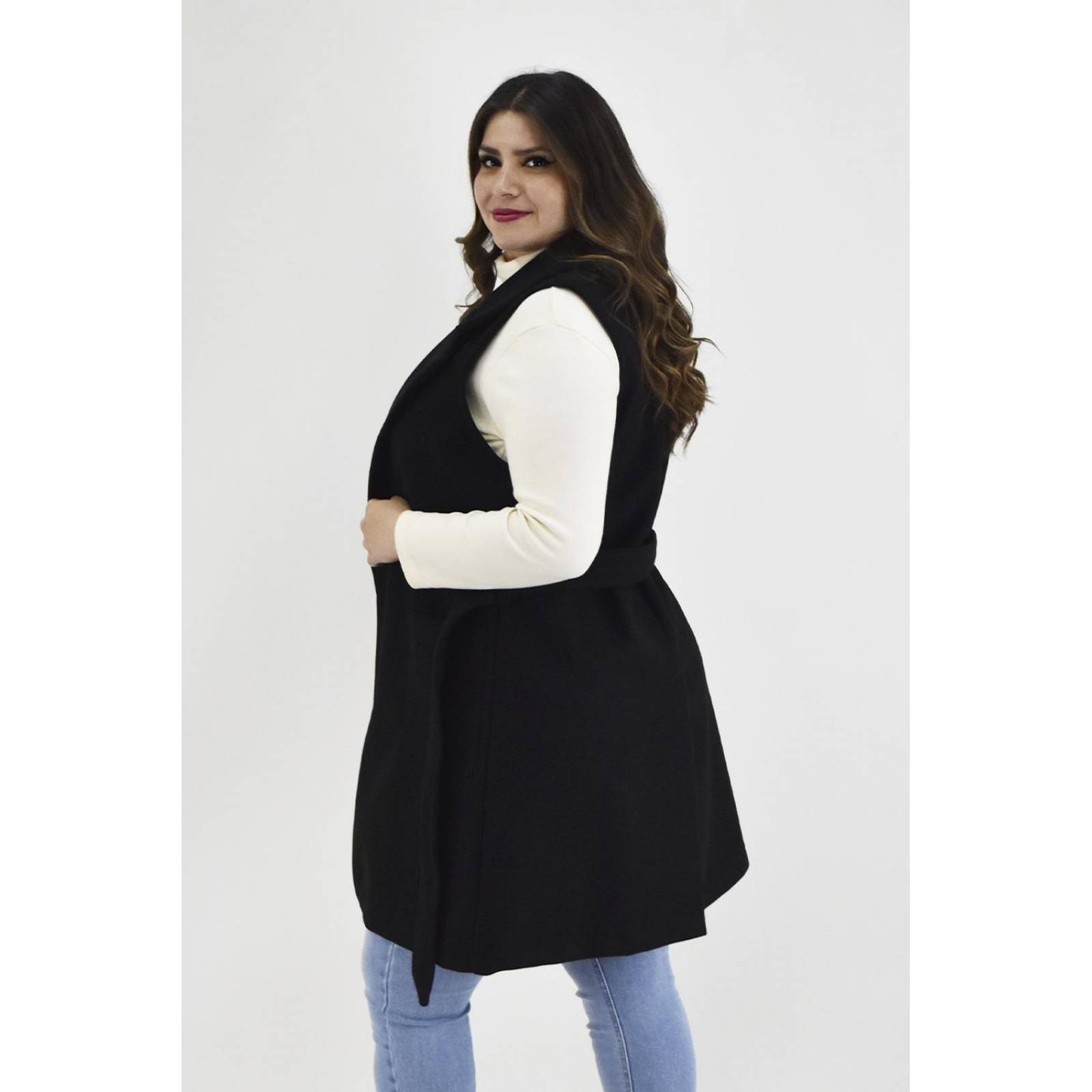 Abrigo diseño chaleco Roman Fashion /Tallas Extras, 2140 (Negro) 