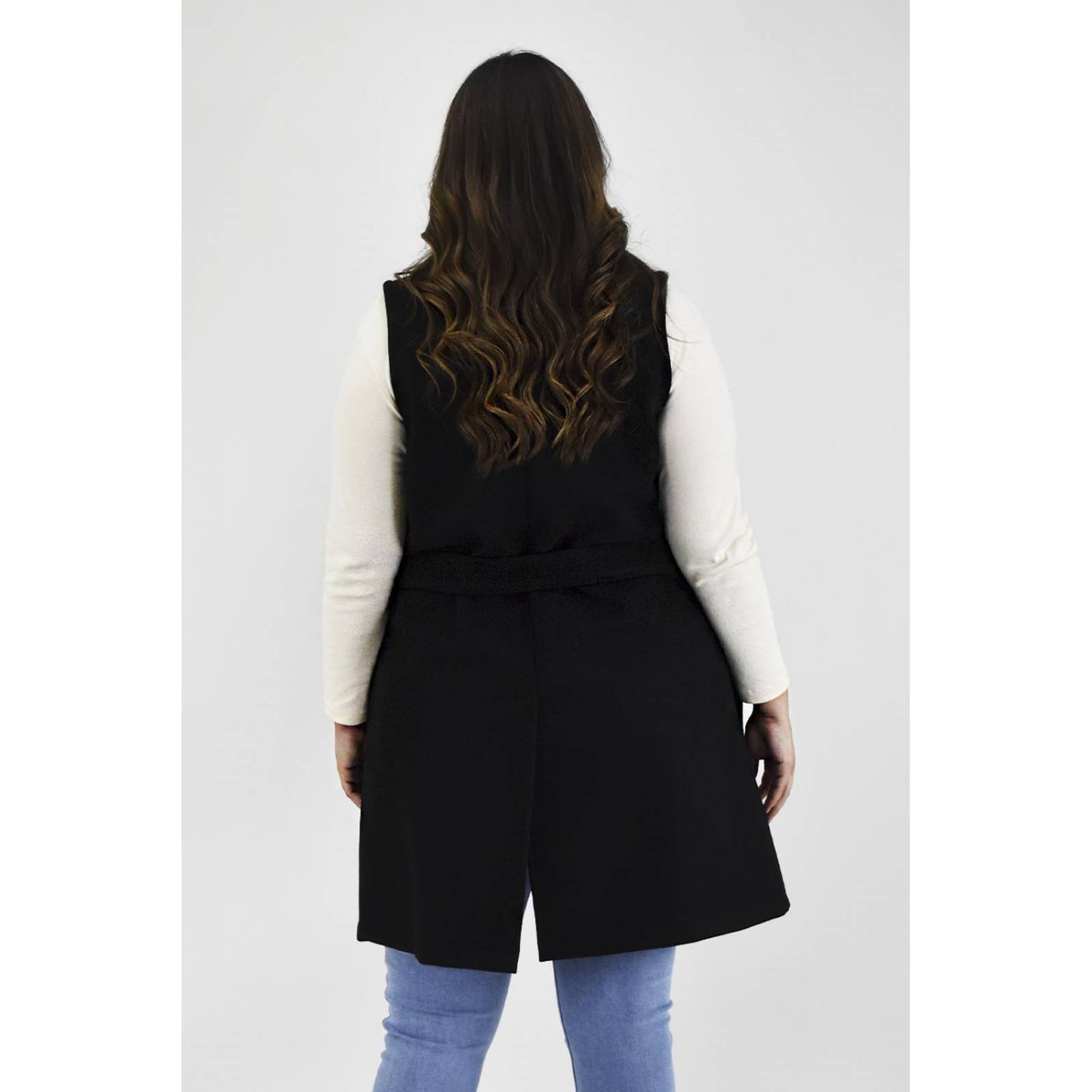Abrigo diseño chaleco Roman Fashion /Tallas Extras, 2140 (Negro) 