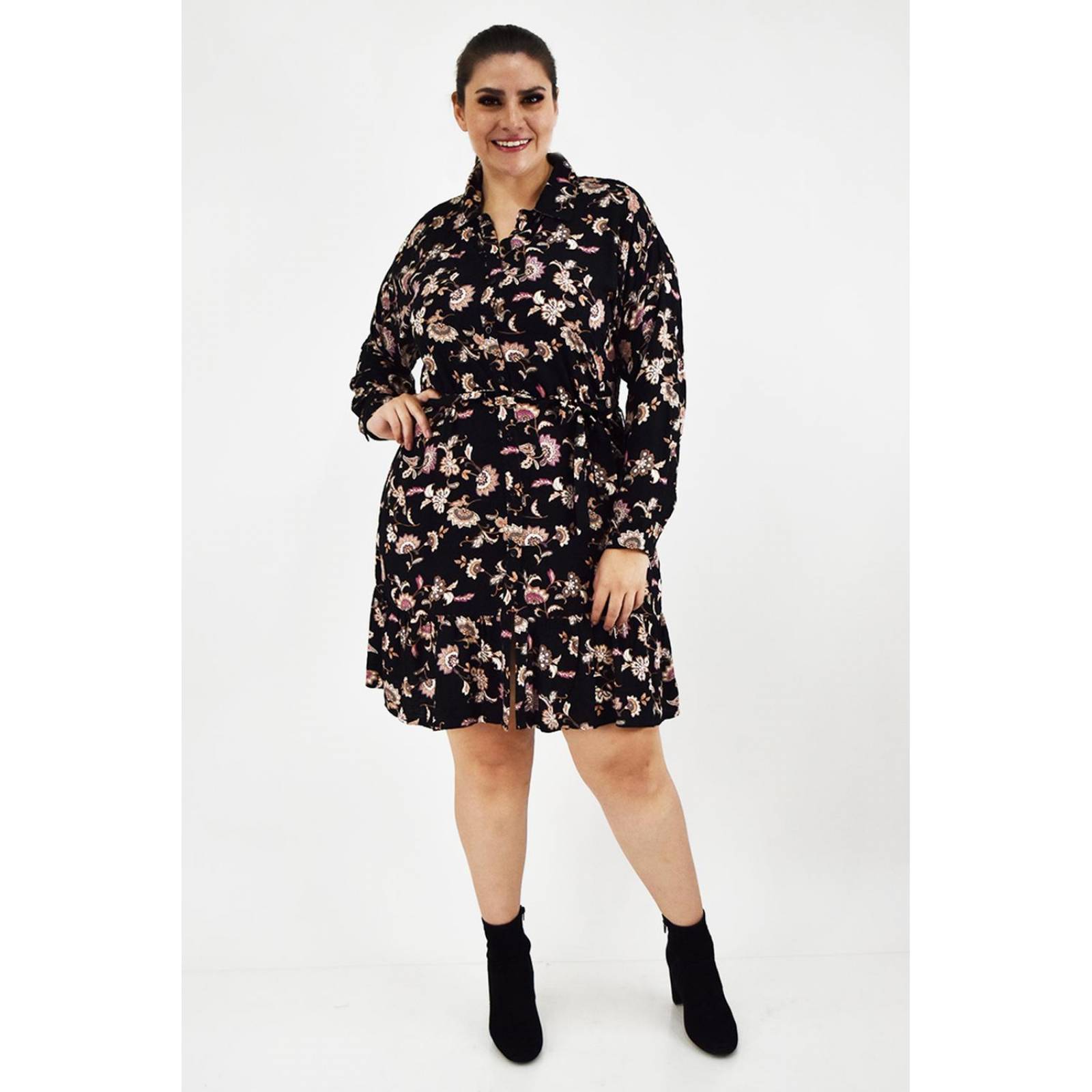 Vestido tribal Roman Fashion /Tallas Extras, 2253 (Negro)