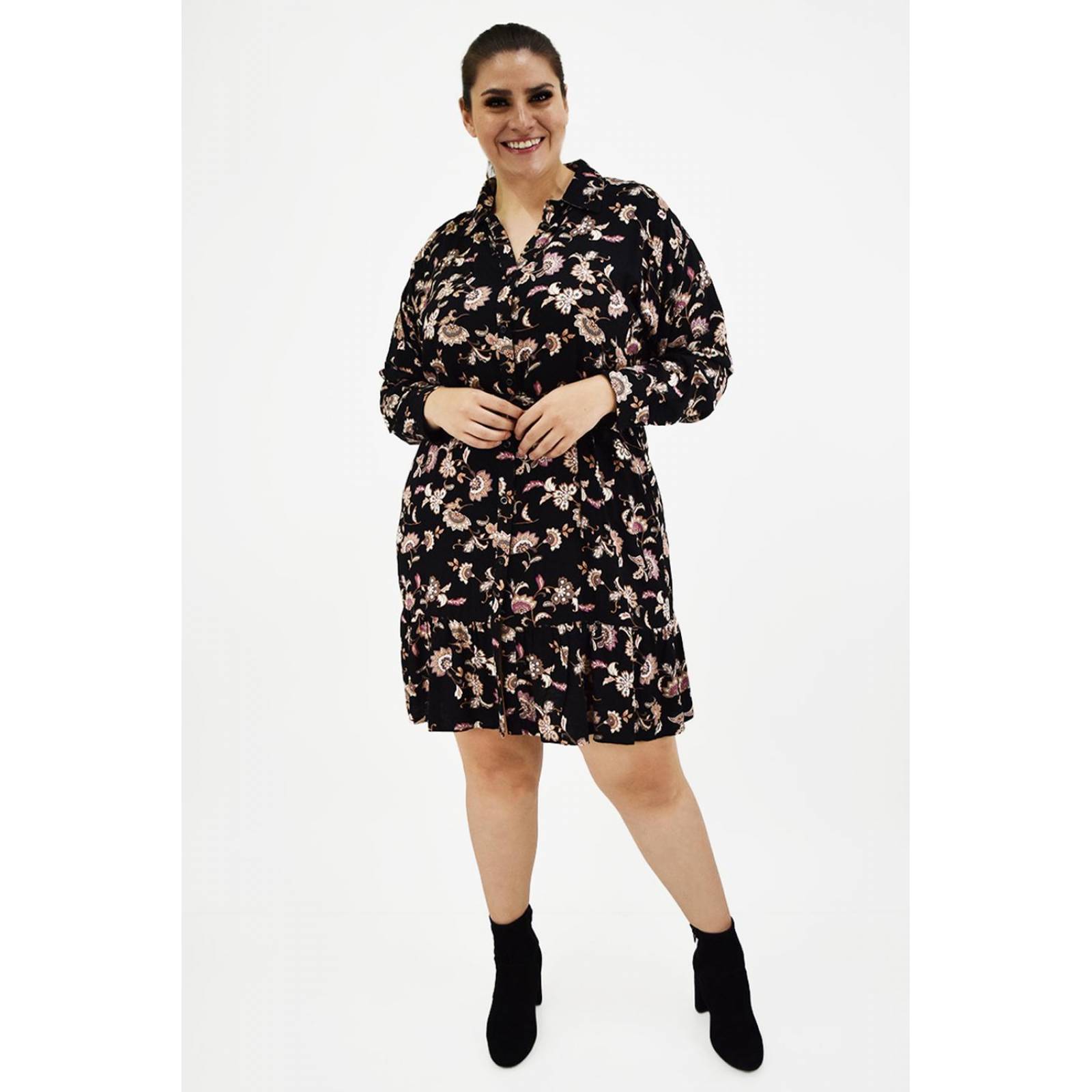 Vestido tribal Roman Fashion /Tallas Extras, 2253 (Negro)