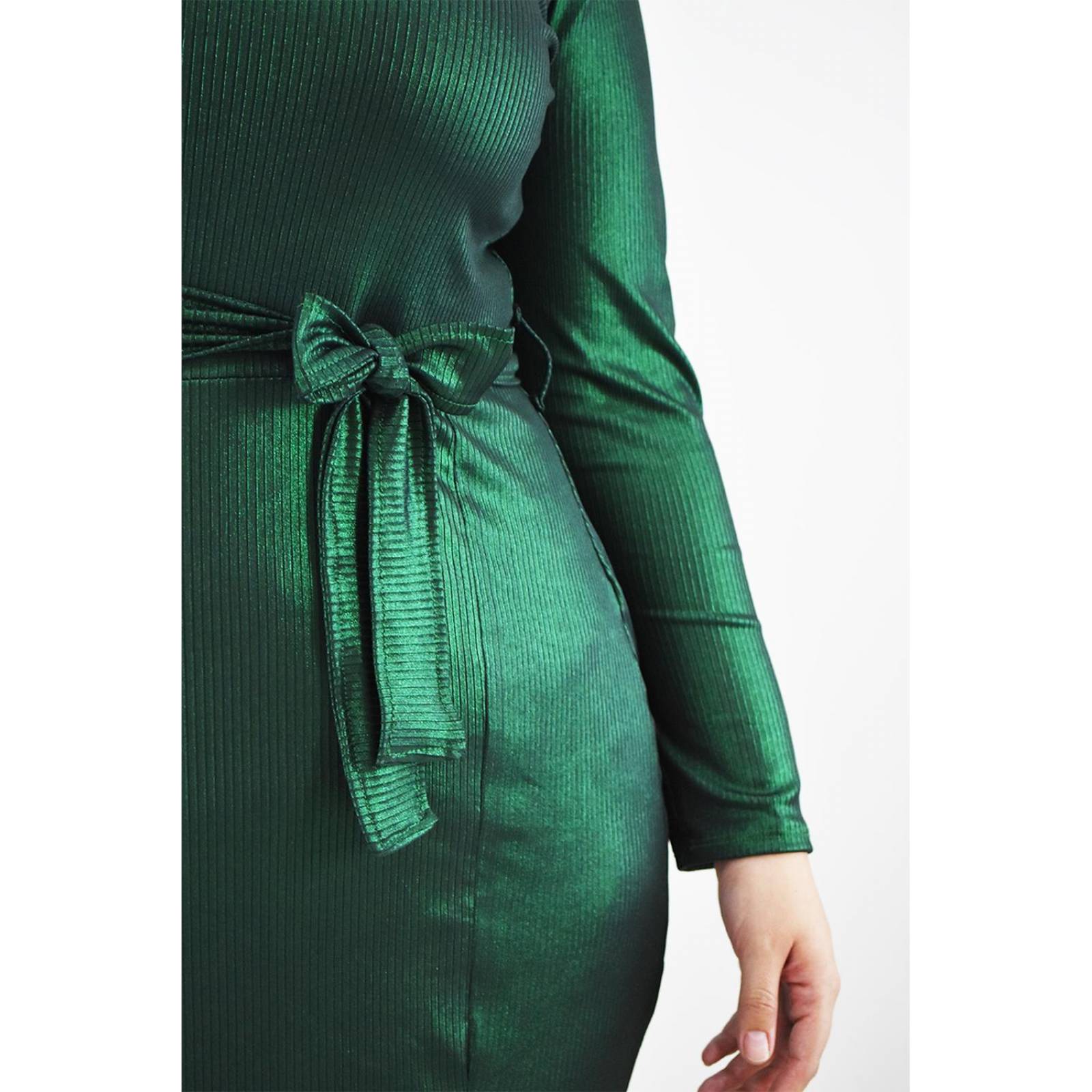 Vestido efecto metalico Roman Fashion /Tallas Extras, 4259 (Verde botella) 