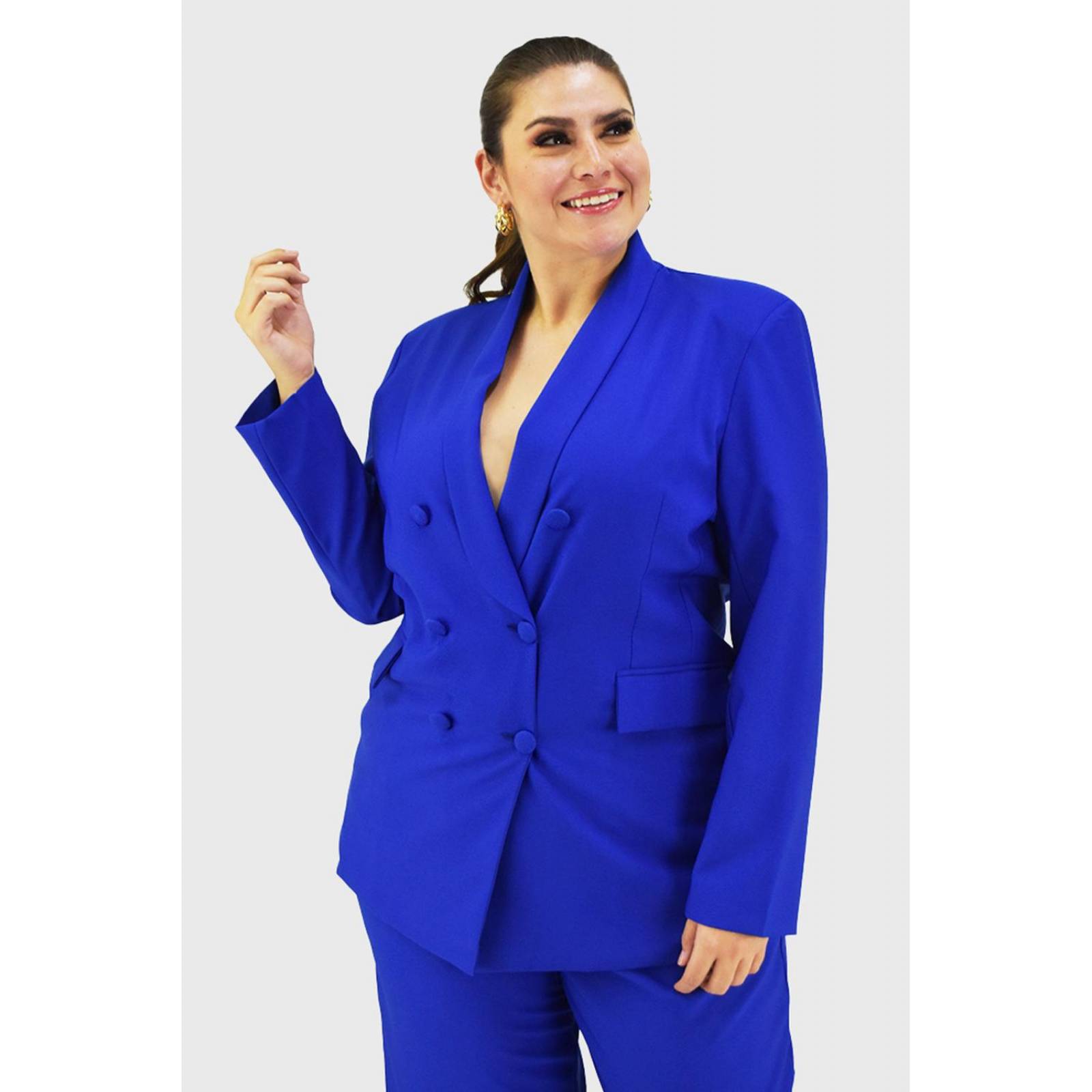 Blazer doble botonadura Roman Fashion /Tallas Extras, 1370 (Azul rey) 