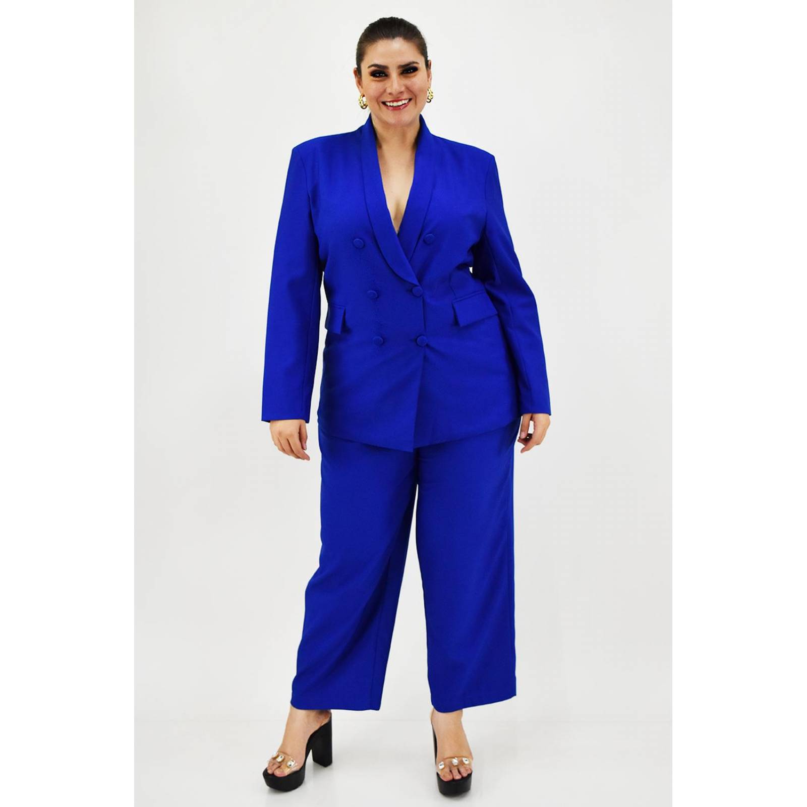 Blazer doble botonadura Roman Fashion /Tallas Extras, 1370 (Azul rey) 