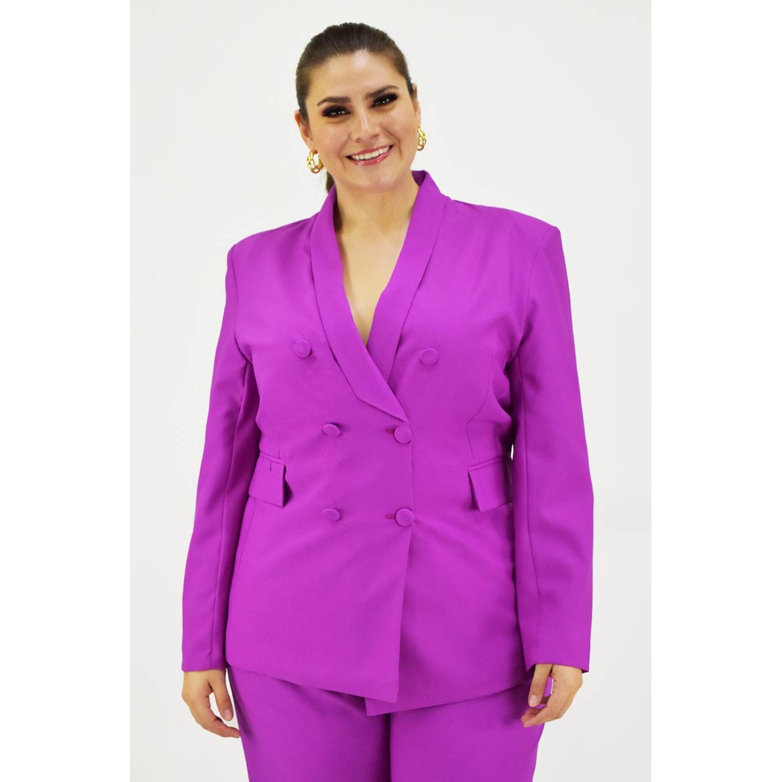 Blazer doble botonadura Roman Fashion /Tallas Extras, 1370 (Magenta) 