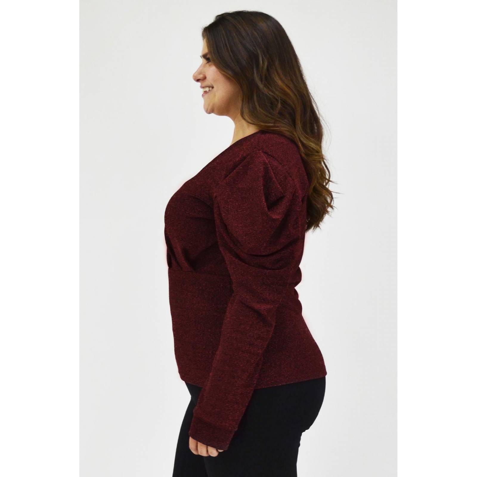 Blusa glitter Roman Fashion /Tallas Extras, 11772 (Rojo)