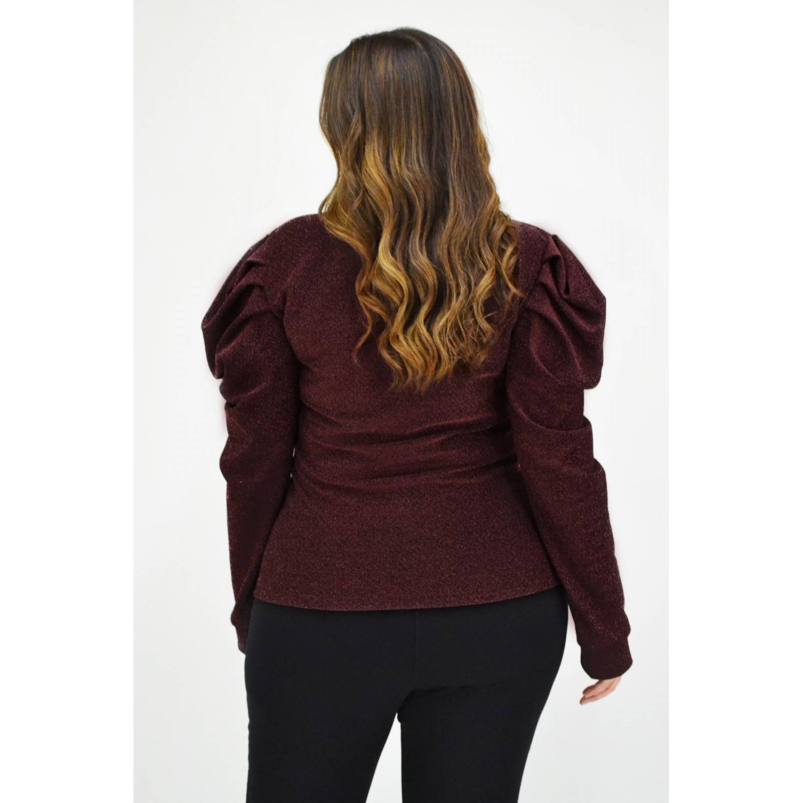 Blusa glitter Roman Fashion /Tallas Extras, 11772 (Rojo)
