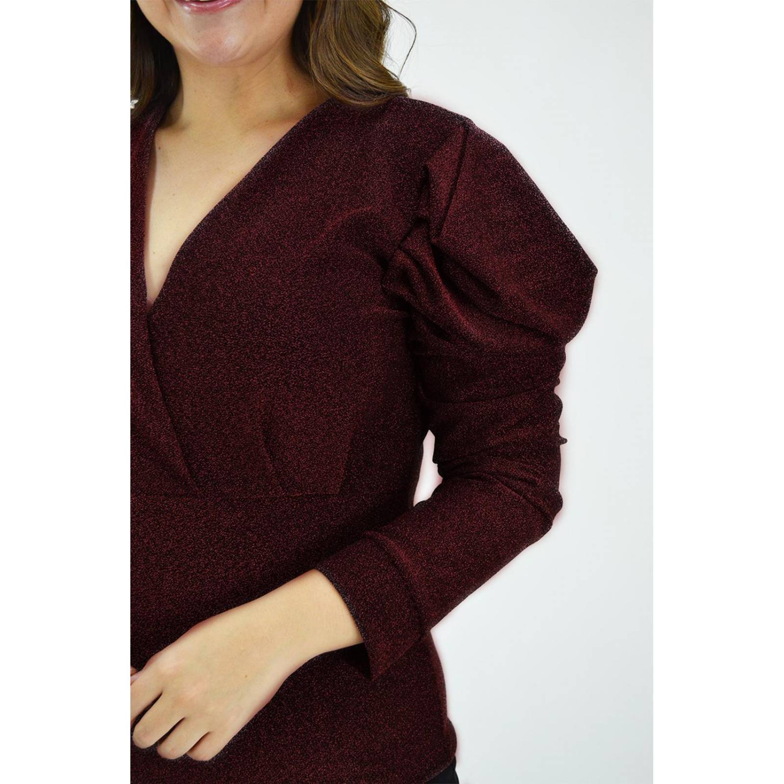 Blusa glitter Roman Fashion /Tallas Extras, 11772 (Rojo)