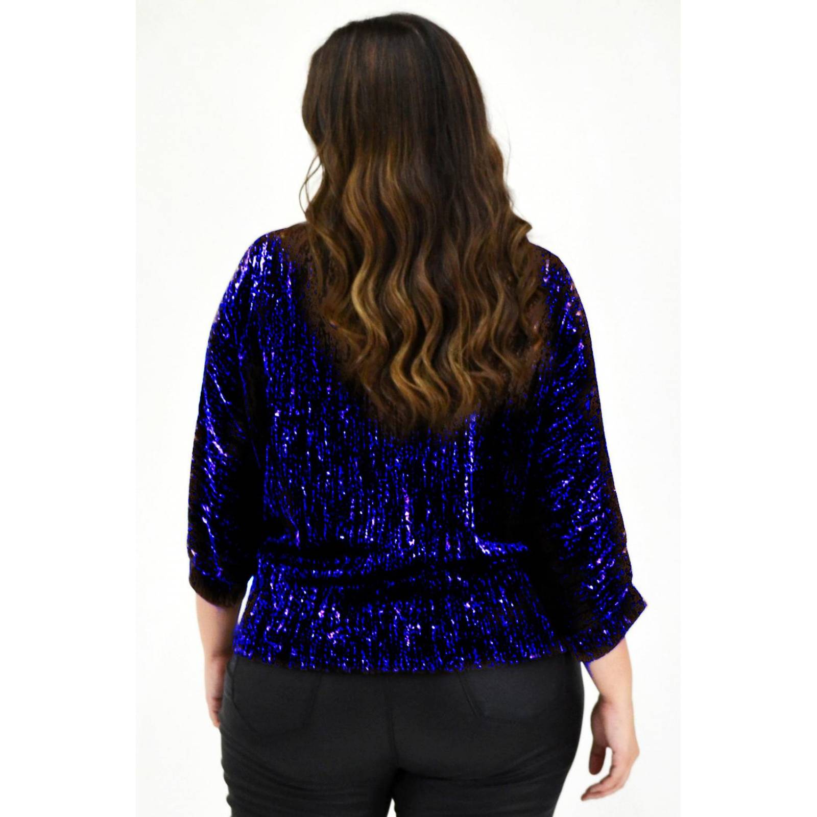 Blusa brillos Roman Fashion /Tallas Extras, 11760 (Azul rey) 