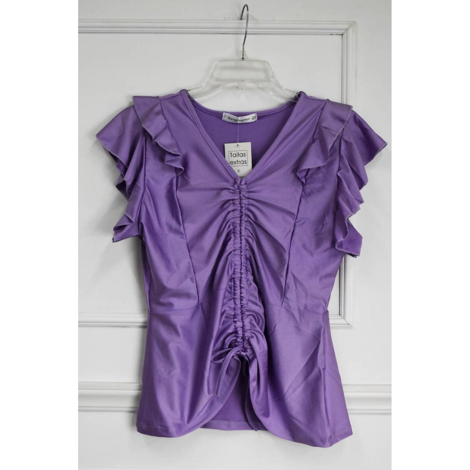 Blusa con jareta Roman Fashion /Tallas Extras, 1779 (Lila) 