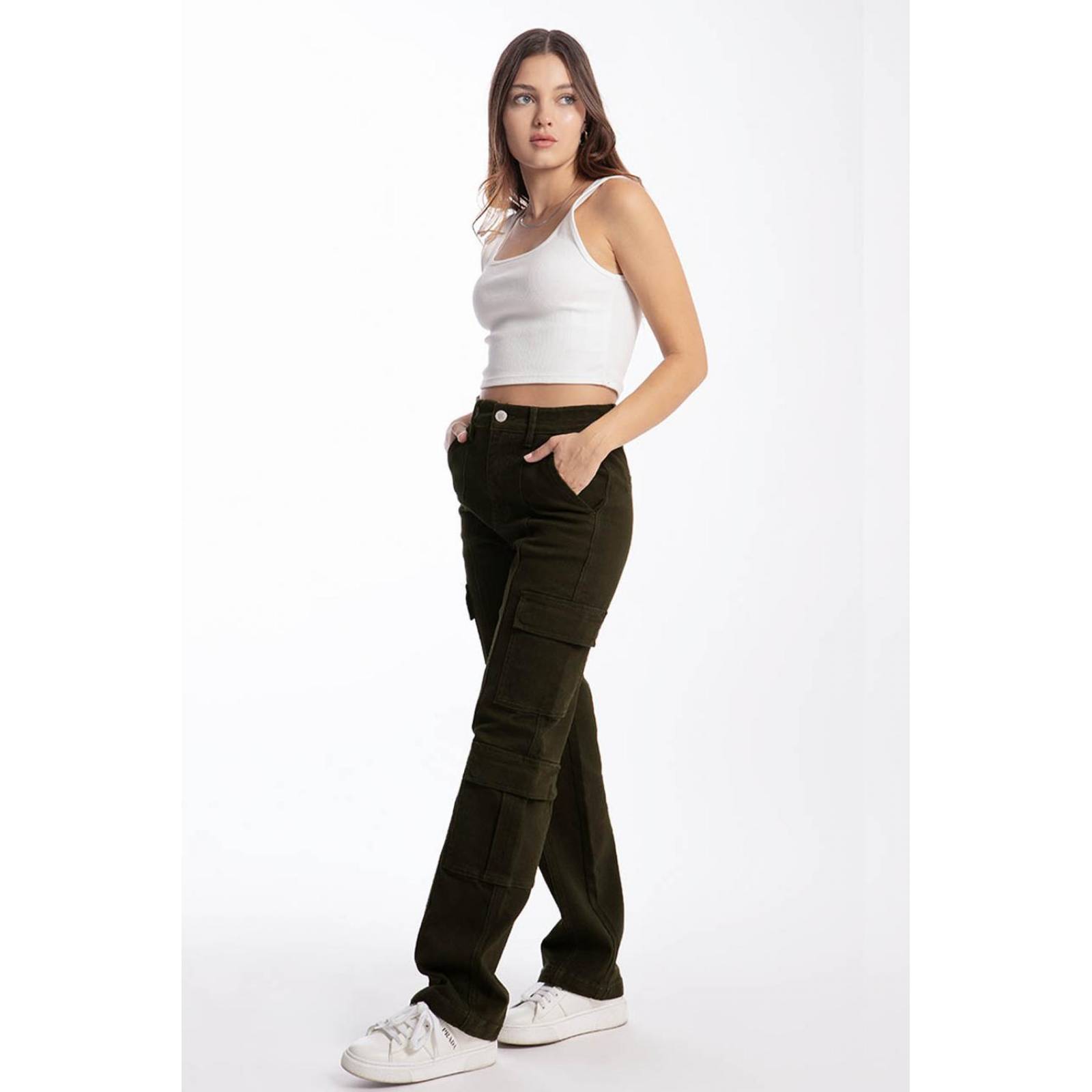 Jeans cargo Wide Leg Balam / Juvenil, 6516 (Verde militar) 