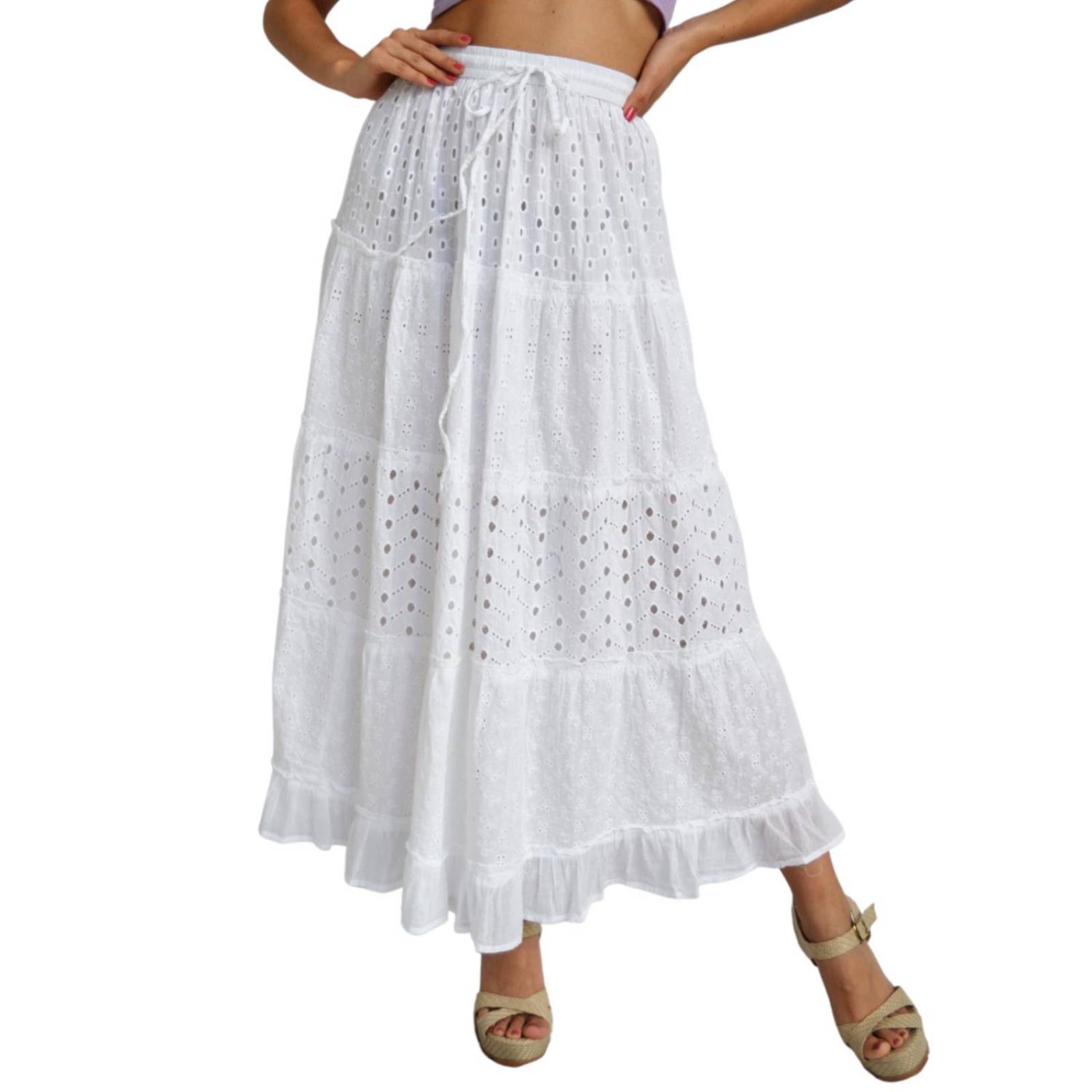 Falda larga de algodón/Juvenil, 3358 