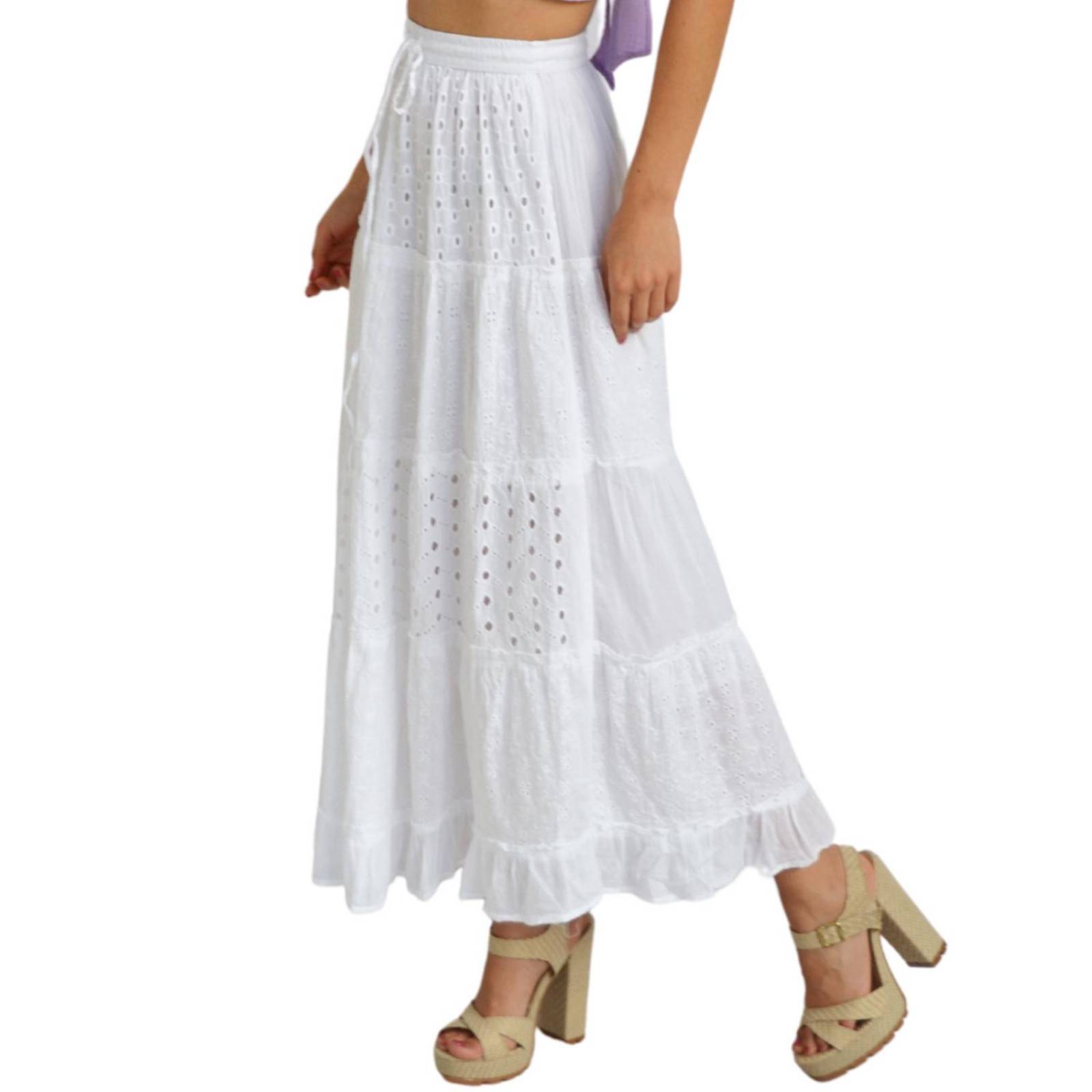 Falda larga de algodón/Juvenil, 3358 