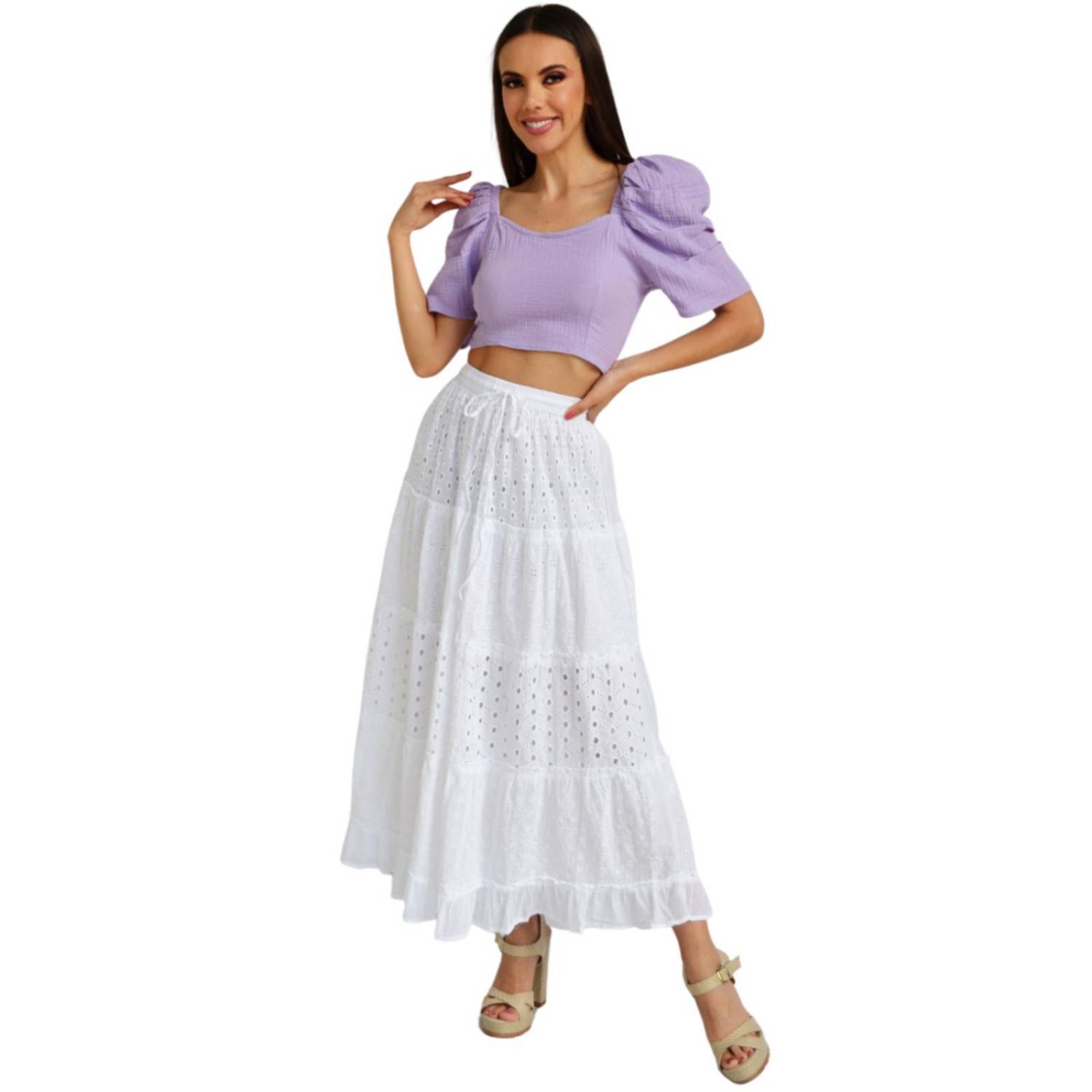 Falda larga de algodón/Juvenil, 3358 