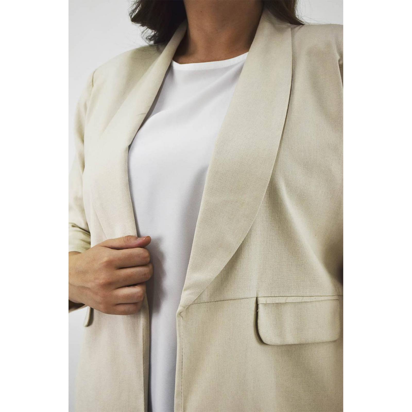 Blazer de lino Roman Fashion /Tallas Extras, 2329 (Beige) 