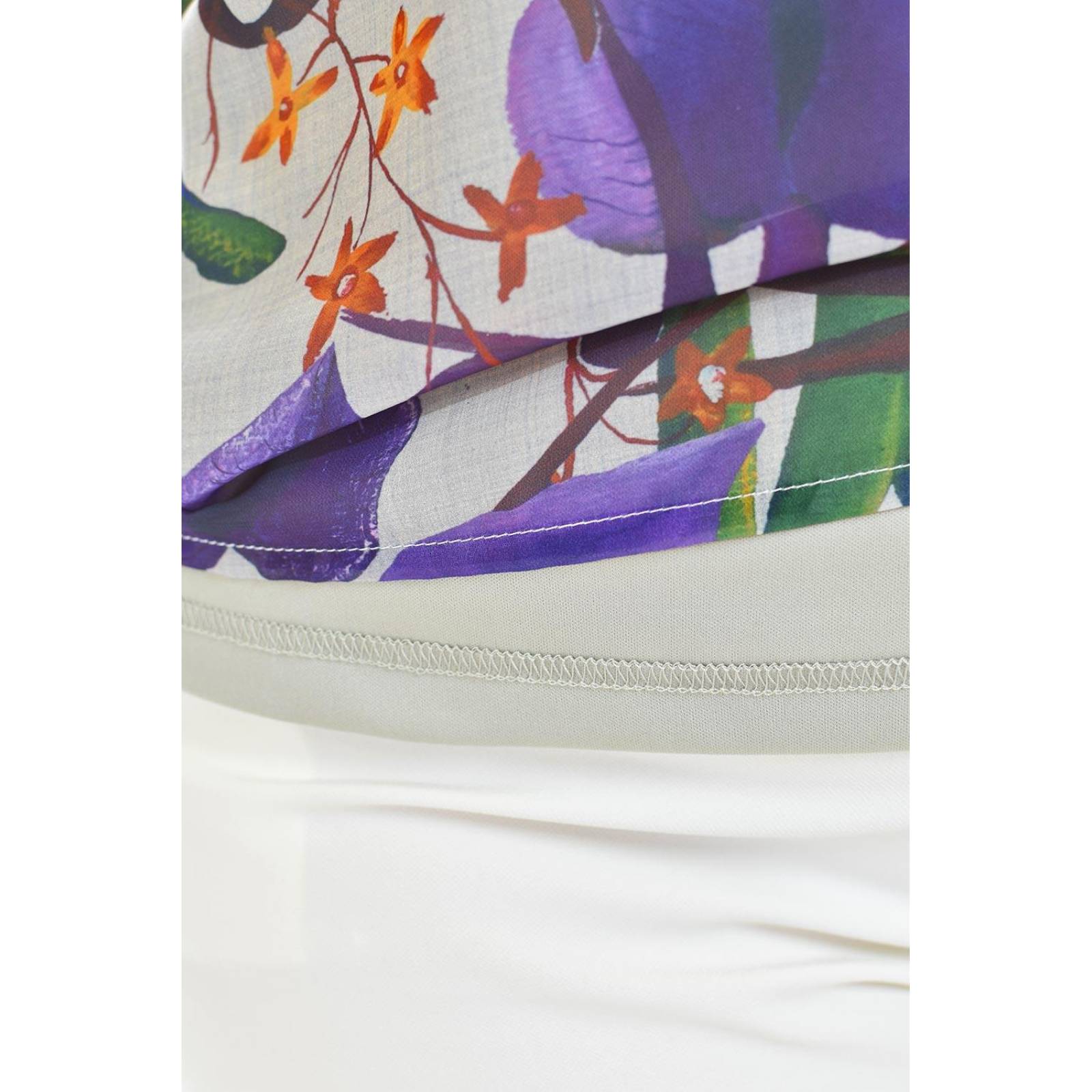Blusa estampada Roman Fashion /Tallas Extras, 011 (Estampado lila) 