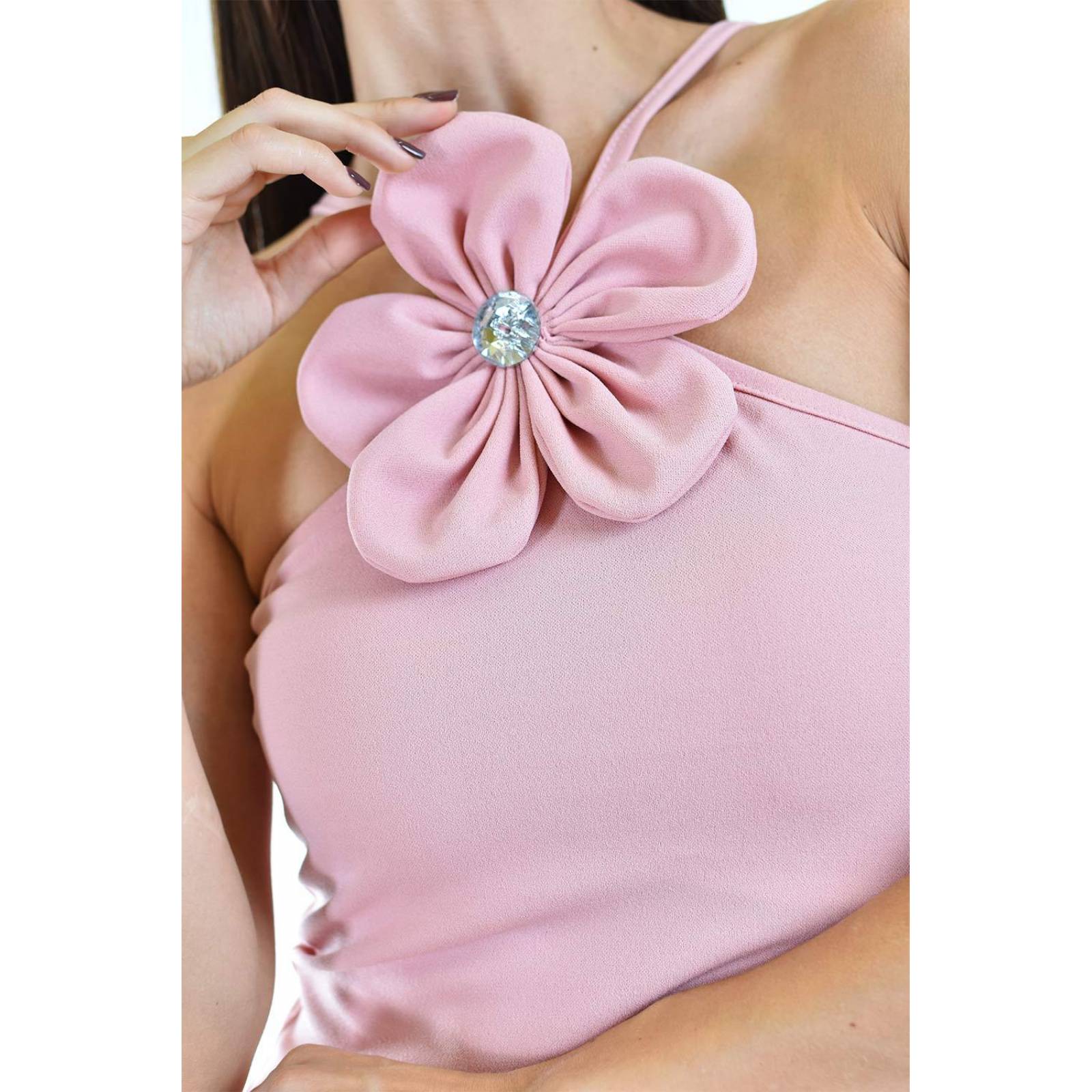 Vestido midi con flor Roman Fashion /Juvenil, 0344 (Rosa) 