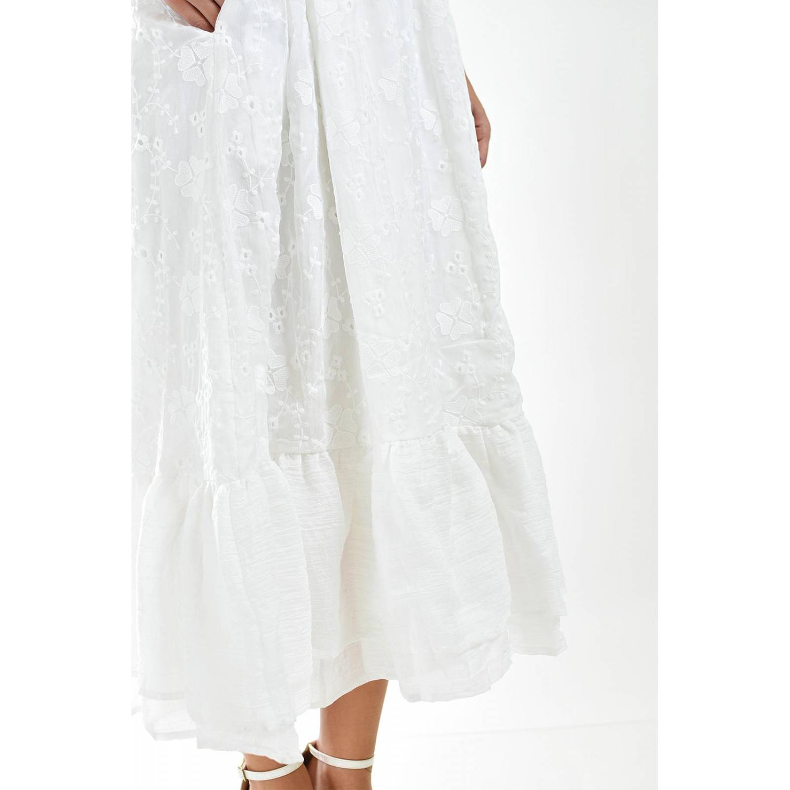 Vestido midi bordado Roman Fashion /Juvenil, 14528 (Blanco) 