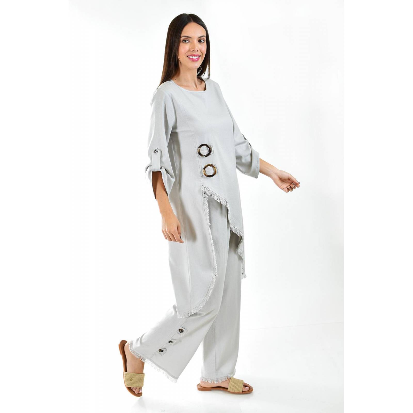 Set de lino 2 piezas Roman Fashion /Juvenil, 1021 (Gris) 