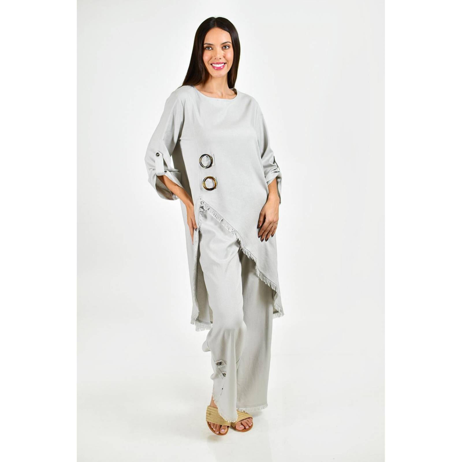 Set de lino 2 piezas Roman Fashion /Juvenil, 1021 (Gris) 