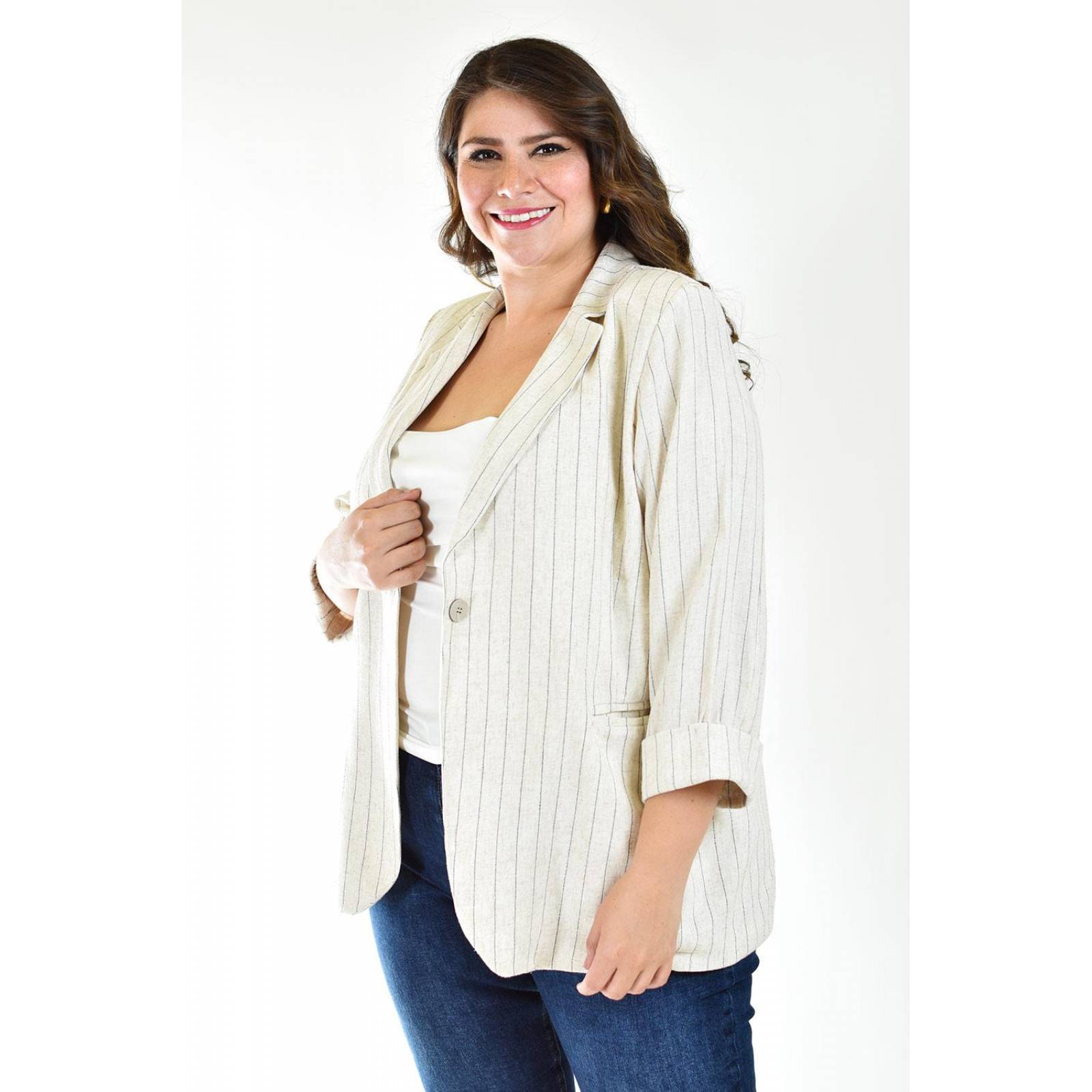 Blazer De Lino Mujer