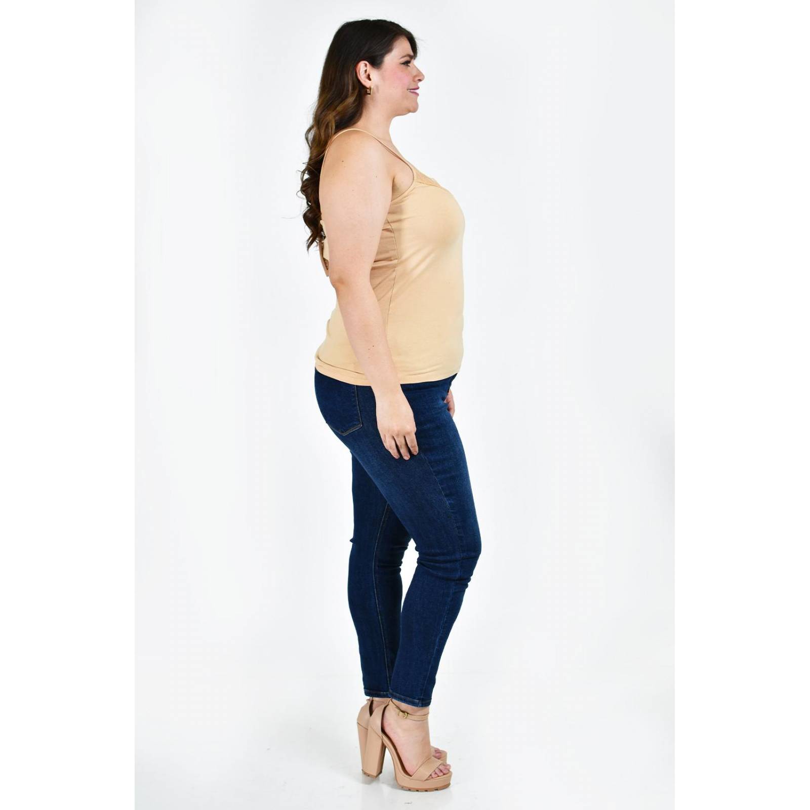 Camiseta básica de tirantes Roman Fashion /Tallas Extras, 001 (Nude)