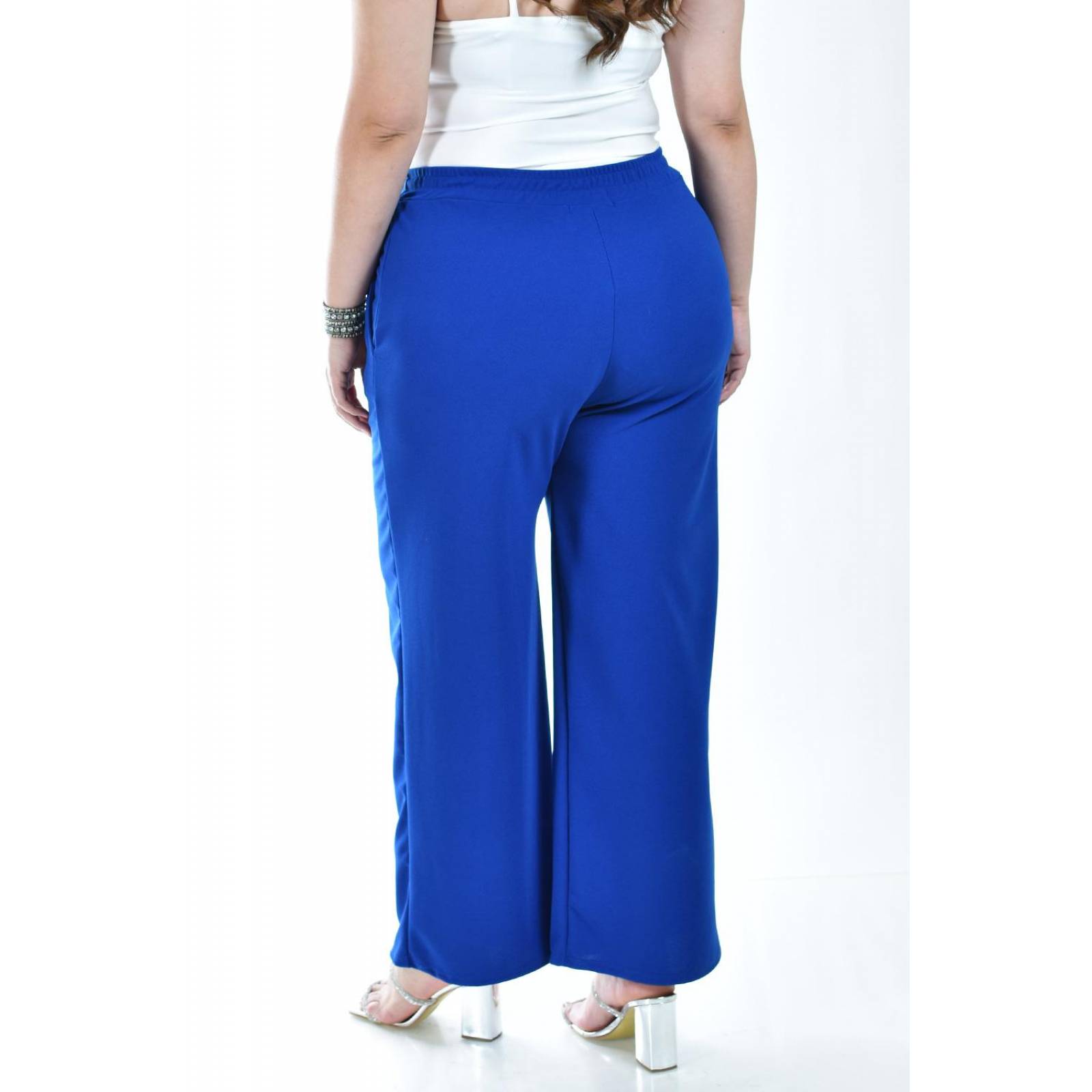 Pantalon pierna ancha Roman Fashion /Tallas Extras, 7045 (Azul rey) 