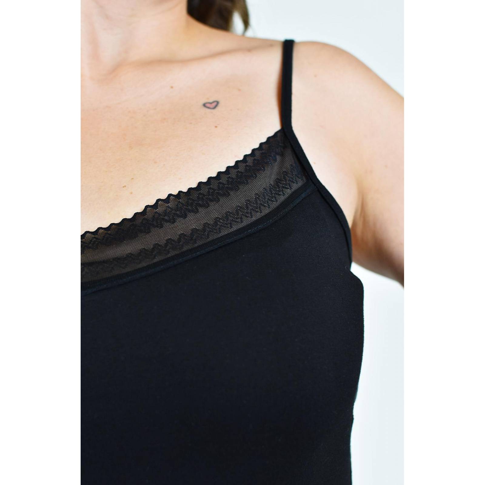 Camiseta básica de tirantes Roman Fashion /Tallas Extras, 001 (Negro) 