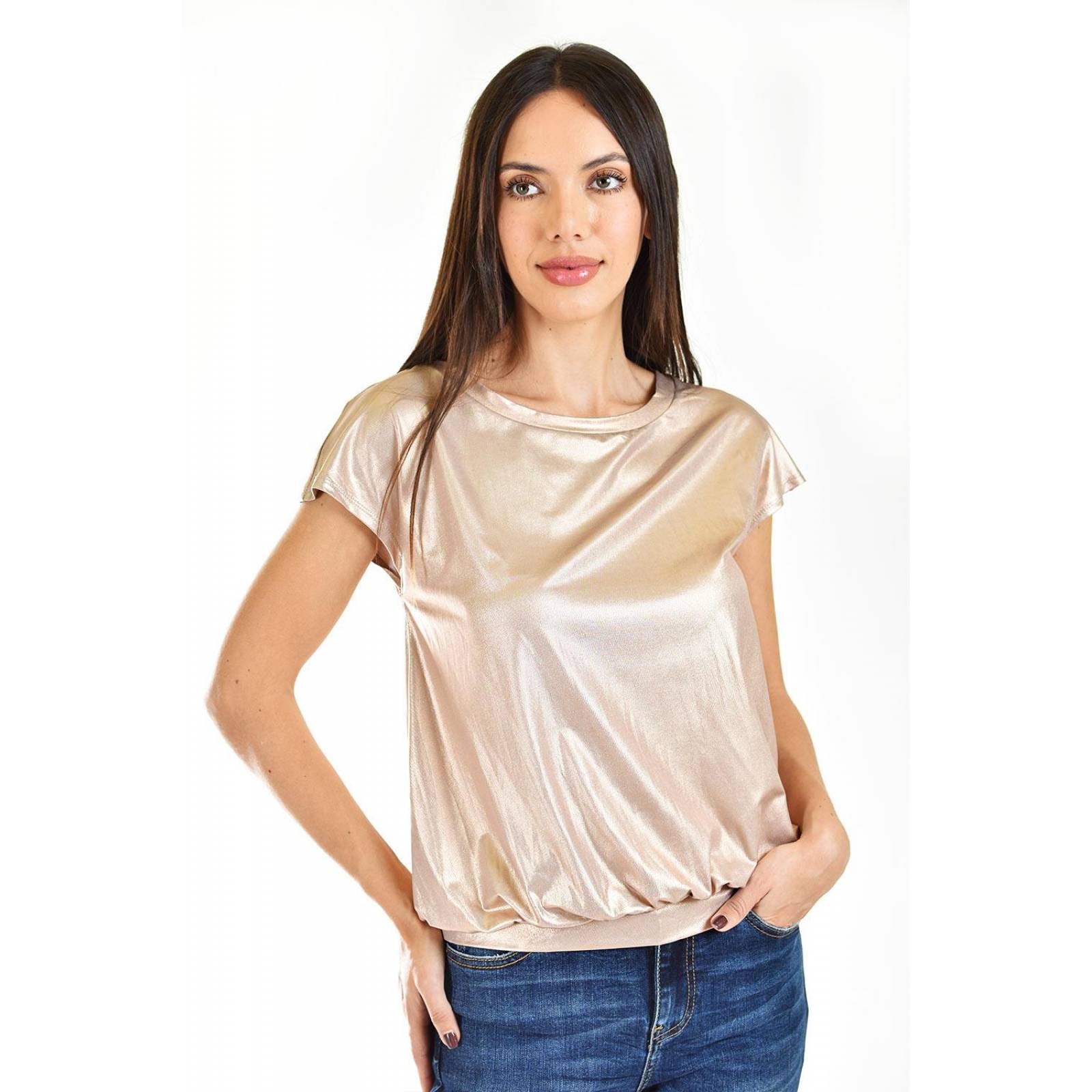 Blusa efecto metalico Roman Fashion /Juvenil, 0001 (Dorado)