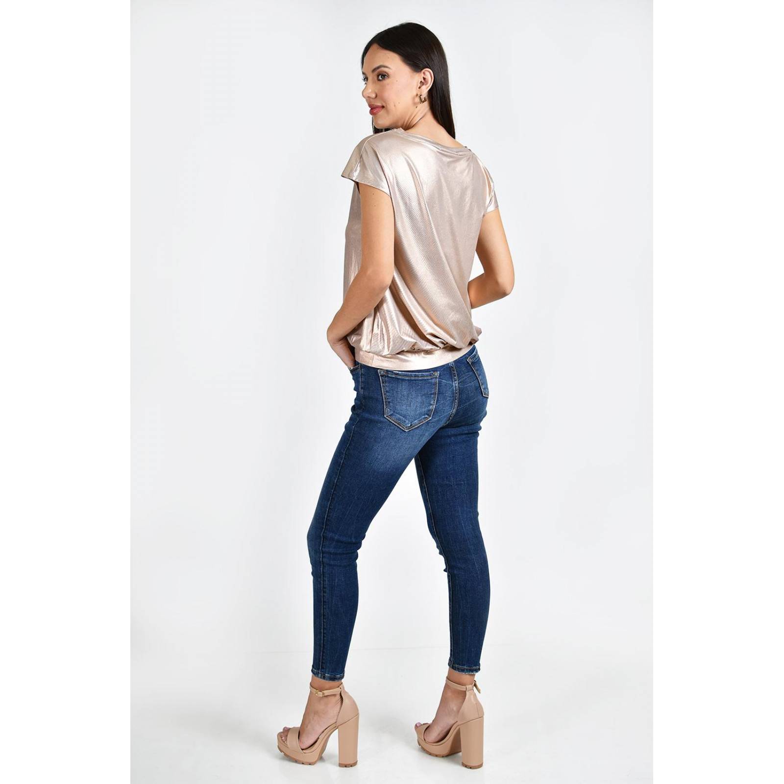 Blusa efecto metalico Roman Fashion /Juvenil, 0001 (Dorado)
