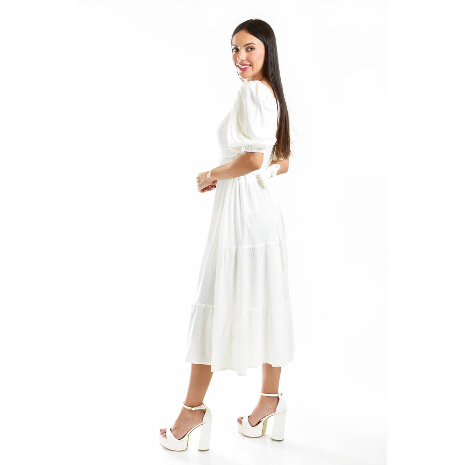 Vestido escote cruzado Roman Fashion /Juvenil, 1061 (Blanco) 