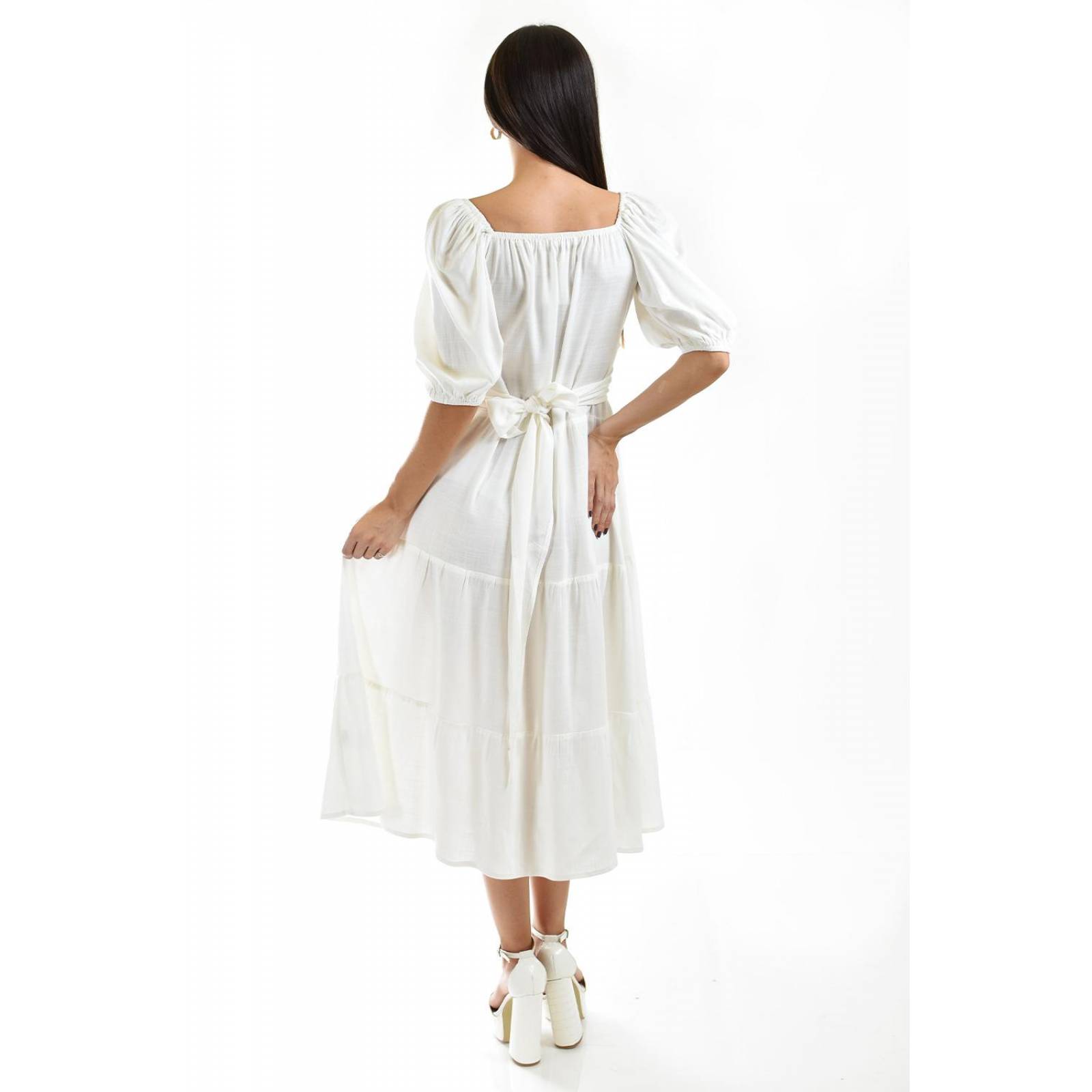 Vestido escote cruzado Roman Fashion /Juvenil, 1061 (Blanco) 